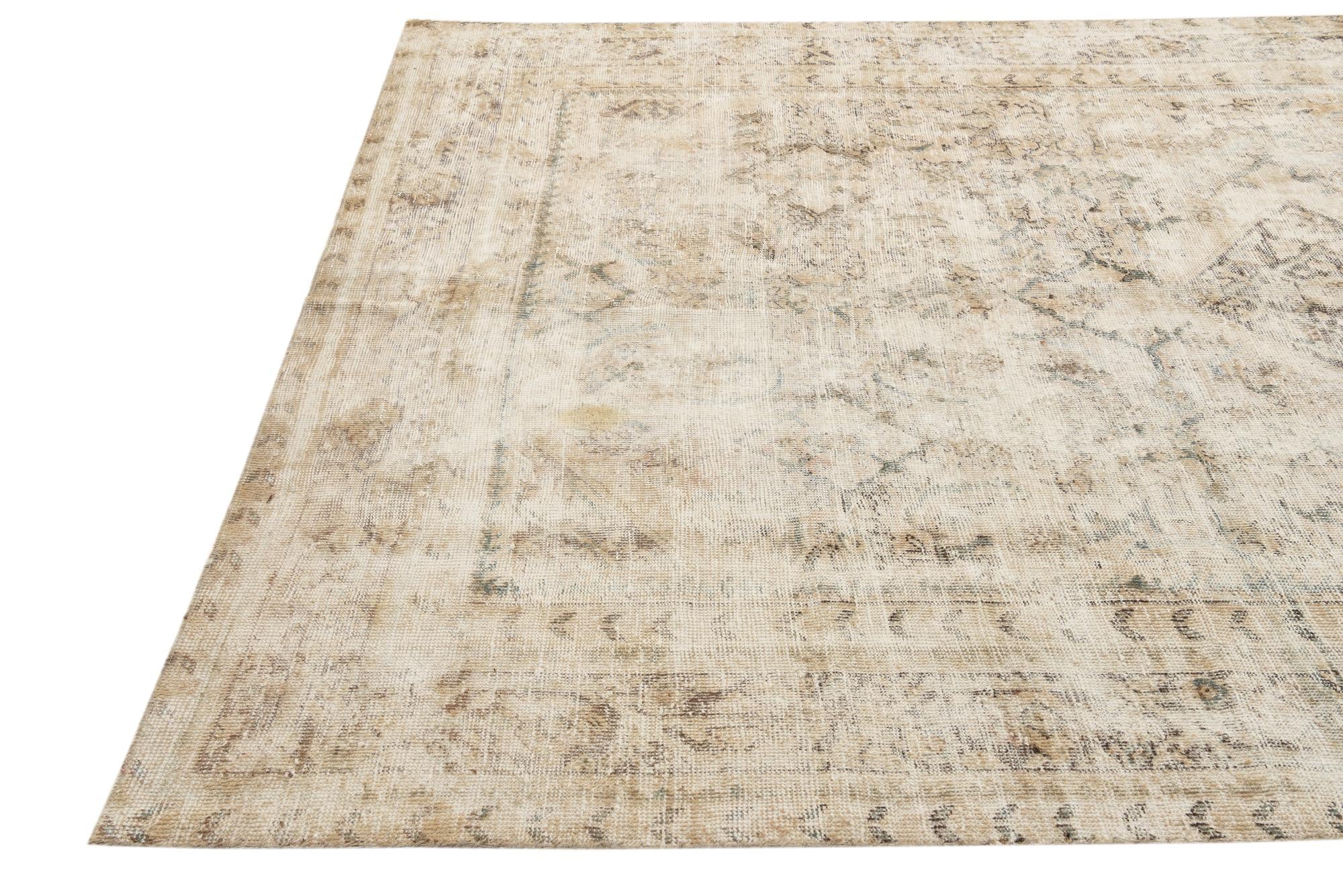 6' 8 x 11' 6 Hand Knotted Ultra Vintage Persian Wool Rug