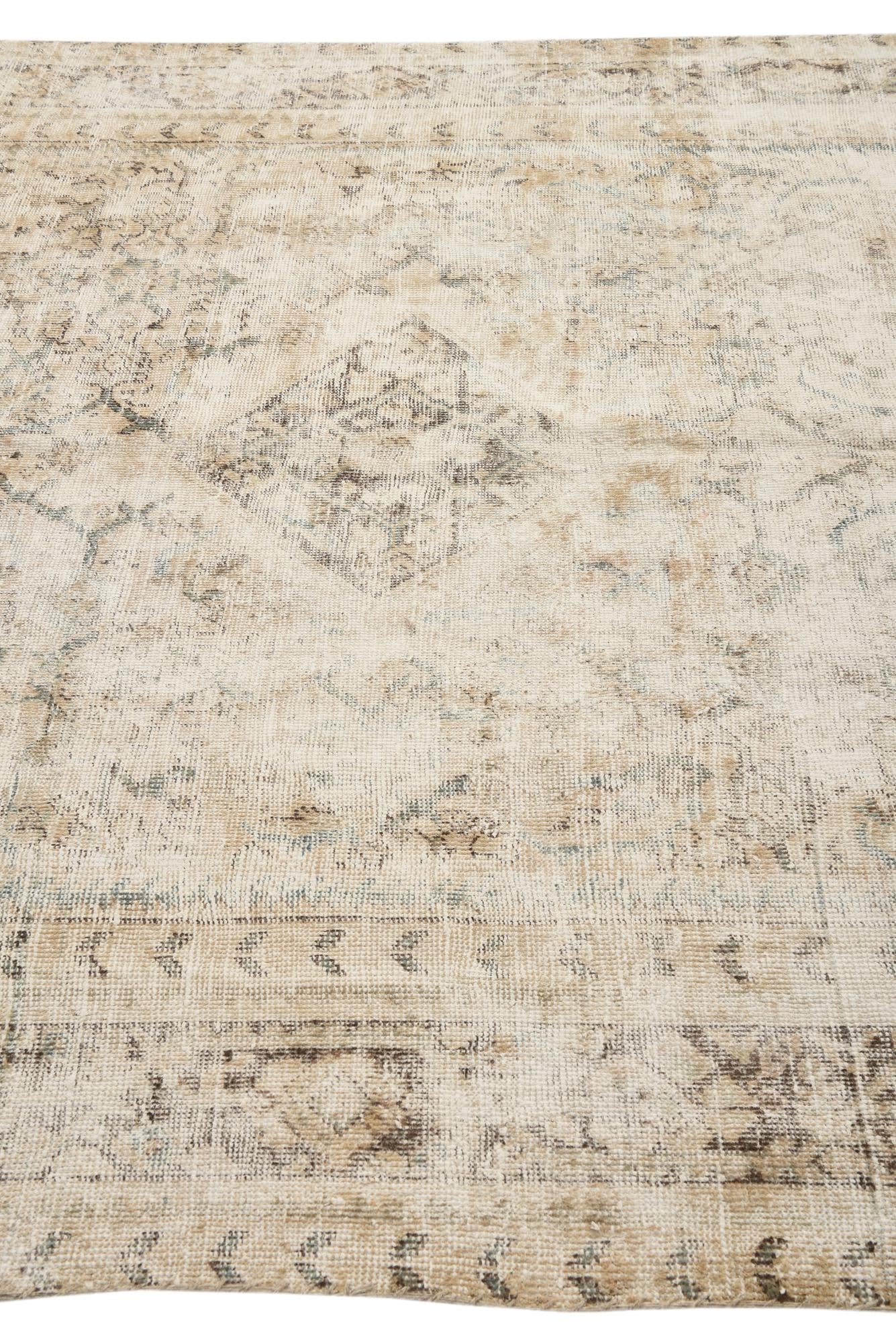 6' 8 x 11' 6 Hand Knotted Ultra Vintage Persian Wool Rug