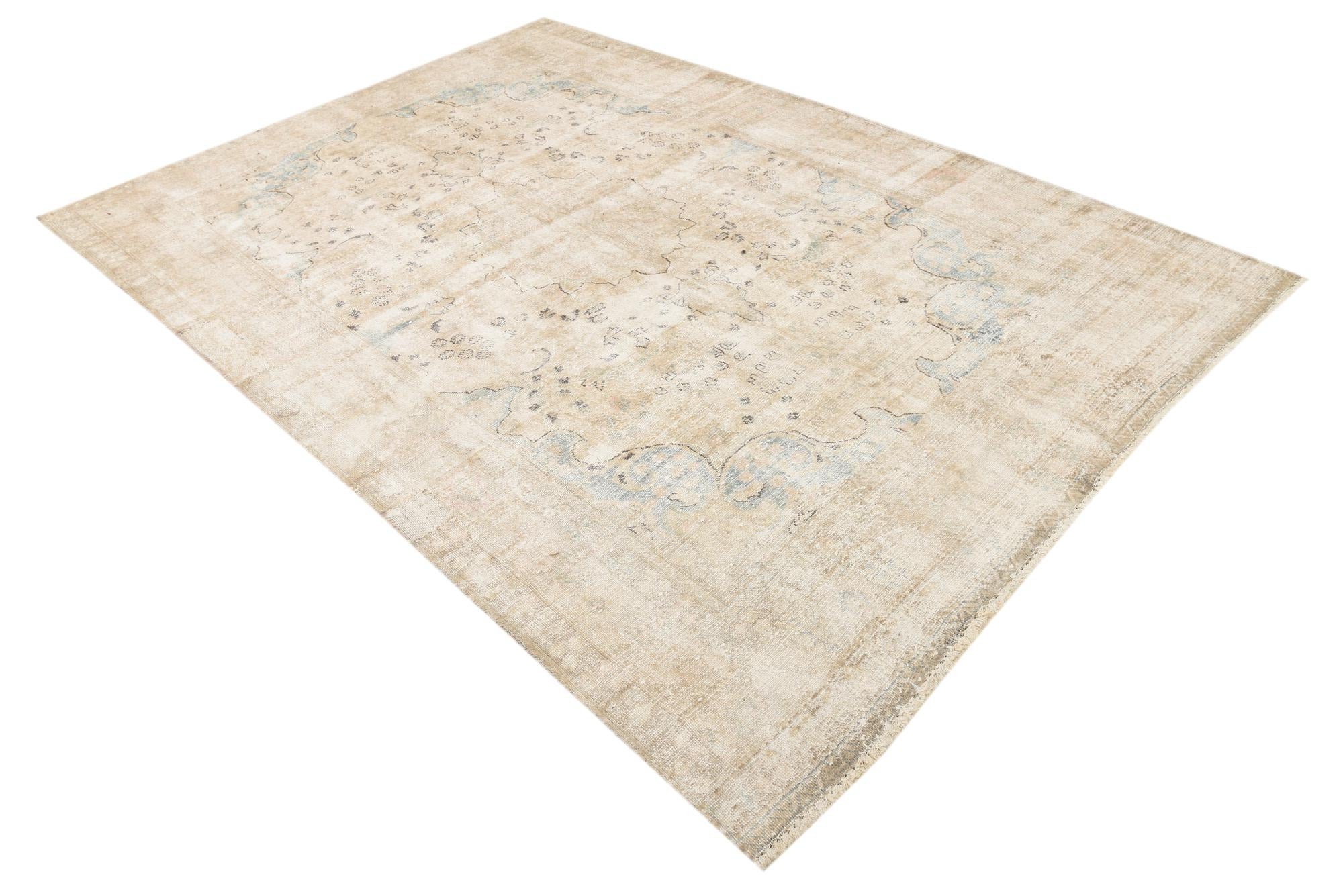 6' 4 x 9' 2 Hand Knotted Ultra Vintage Persian Wool Rug
