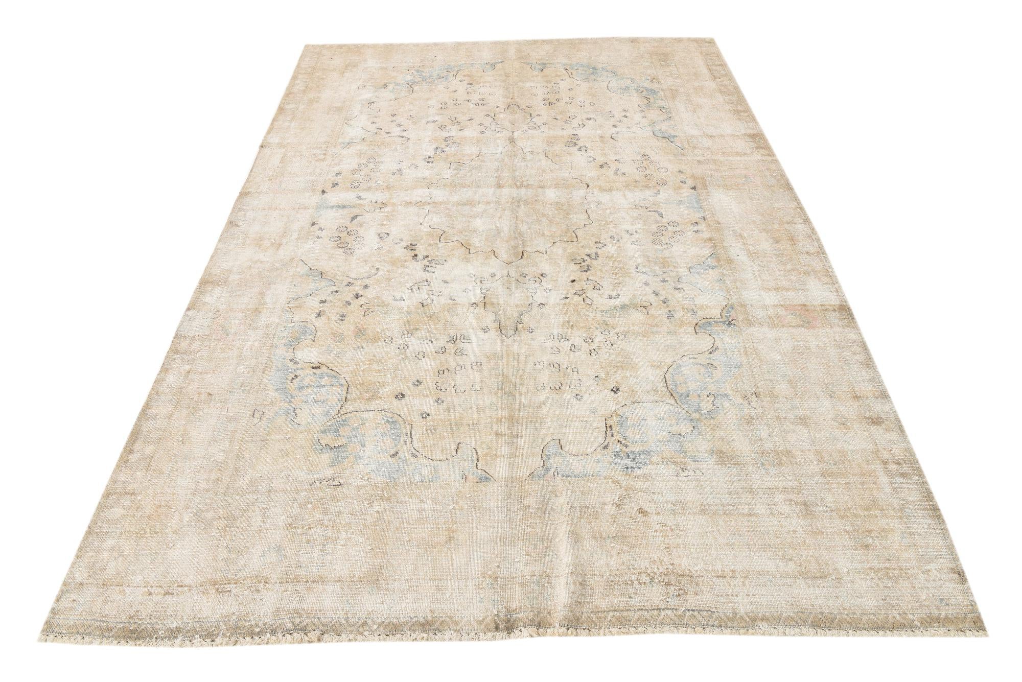6' 4 x 9' 2 Hand Knotted Ultra Vintage Persian Wool Rug