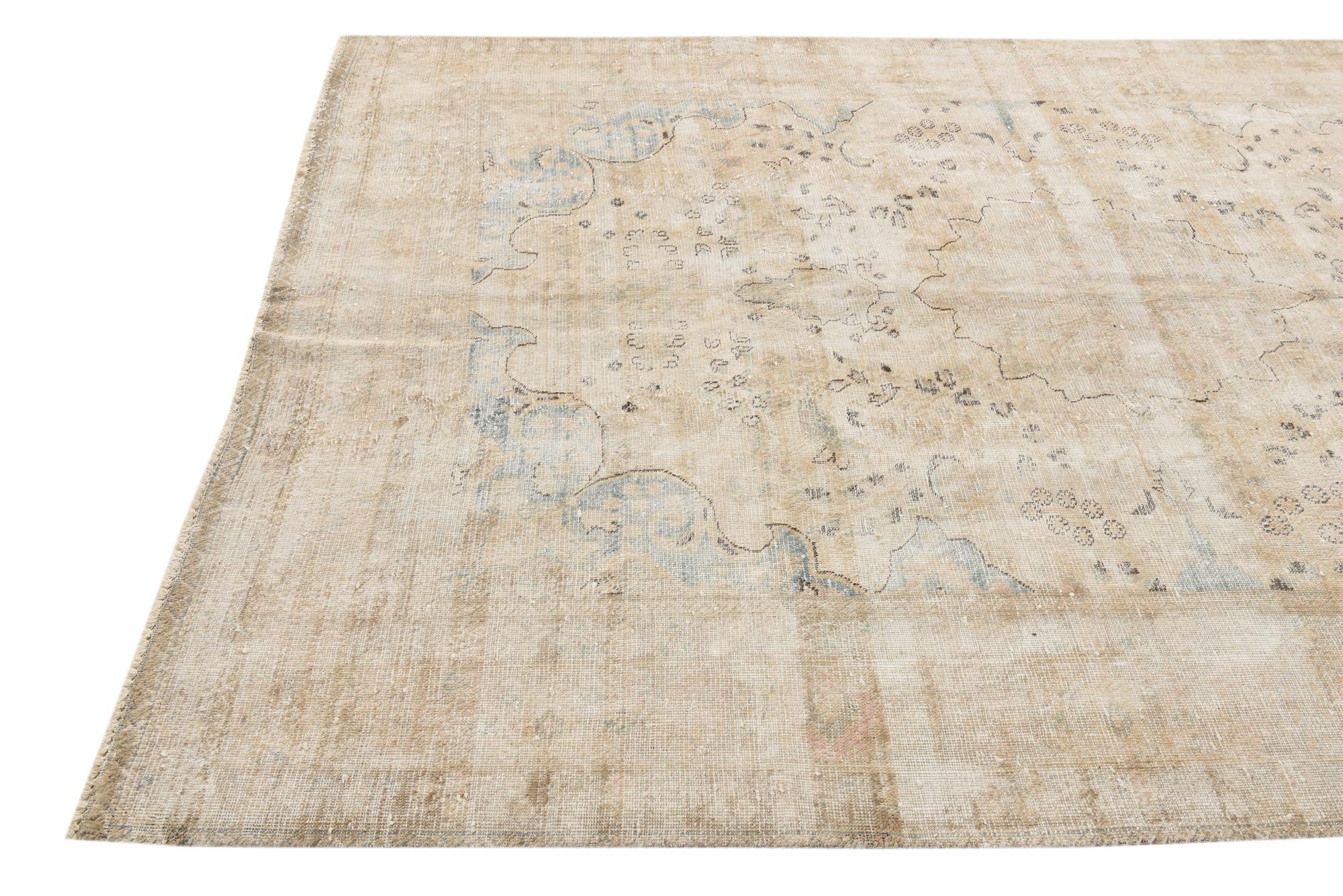 6' 4 x 9' 2 Hand Knotted Ultra Vintage Persian Wool Rug