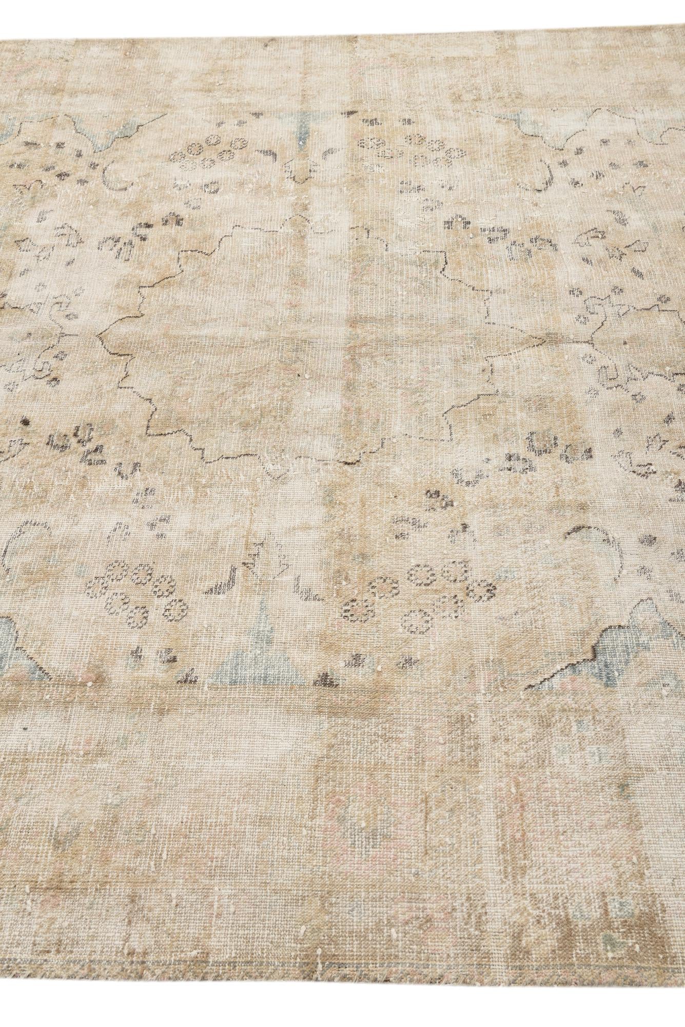 6' 4 x 9' 2 Hand Knotted Ultra Vintage Persian Wool Rug