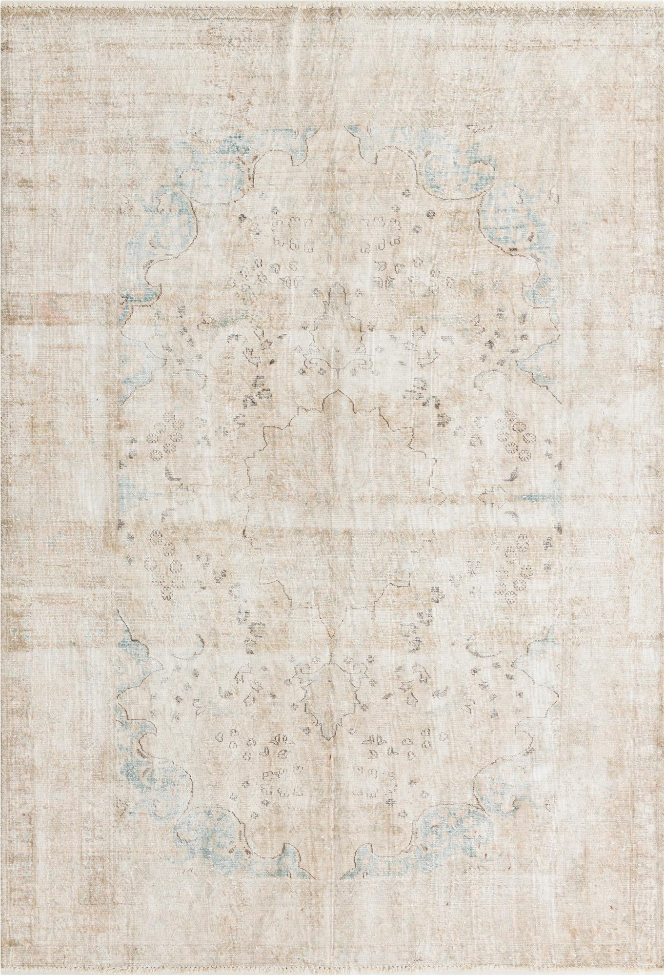 6' 4 x 9' 2 Hand Knotted Ultra Vintage Persian Wool Rug