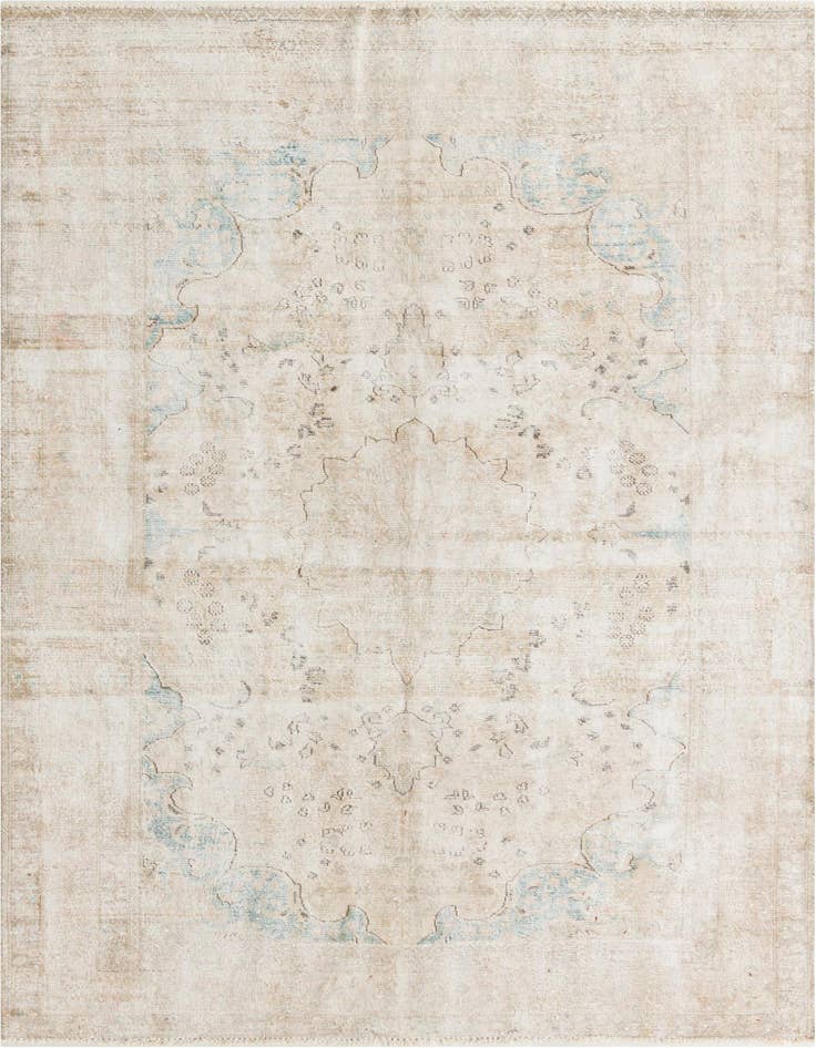 Detail image of 6' 4 x 9' 2 Hand Knotted Ultra Vintage Persian Wool Rug