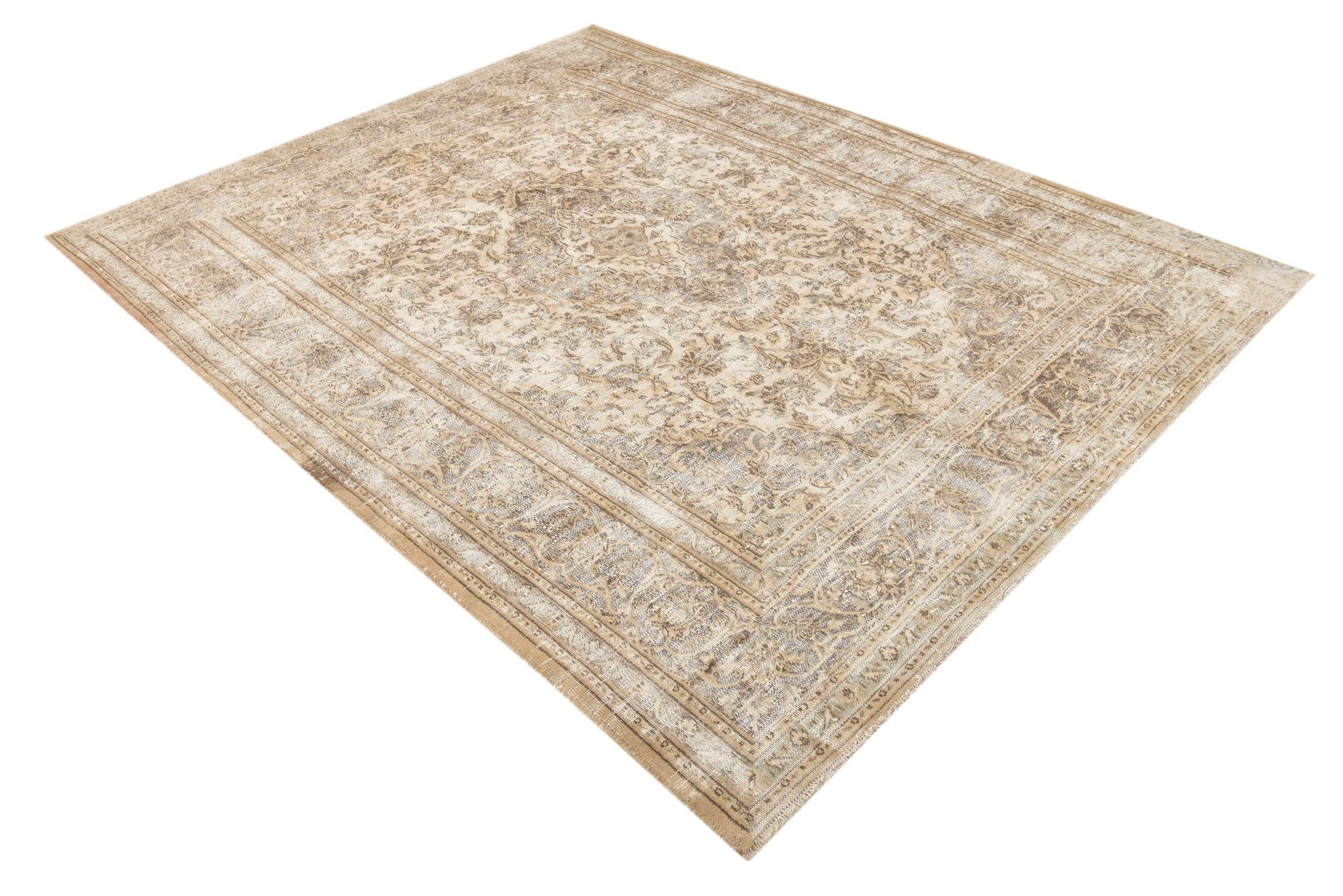 6' 9 x 8' 9 Hand Knotted Ultra Vintage Persian Wool Rug