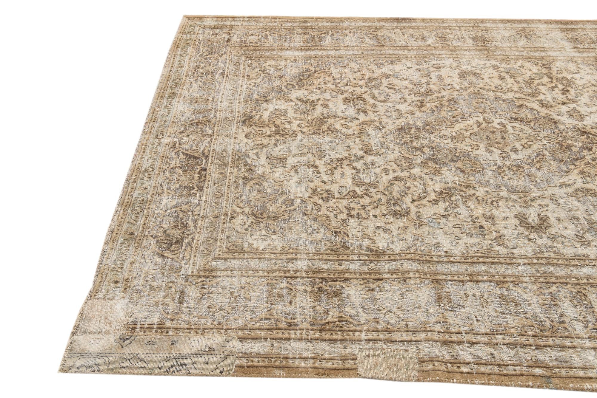 6' 9 x 8' 9 Hand Knotted Ultra Vintage Persian Wool Rug