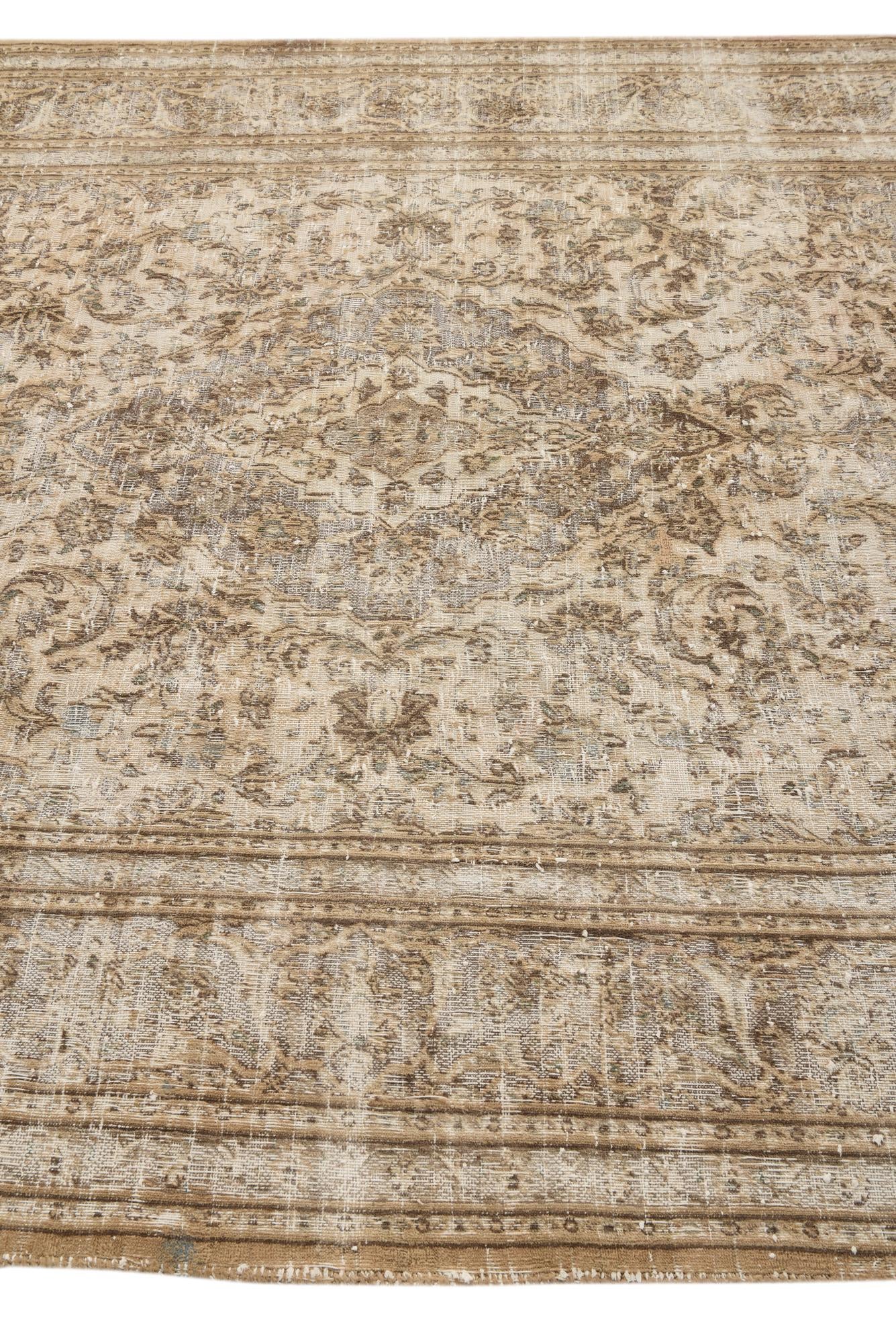 6' 9 x 8' 9 Hand Knotted Ultra Vintage Persian Wool Rug