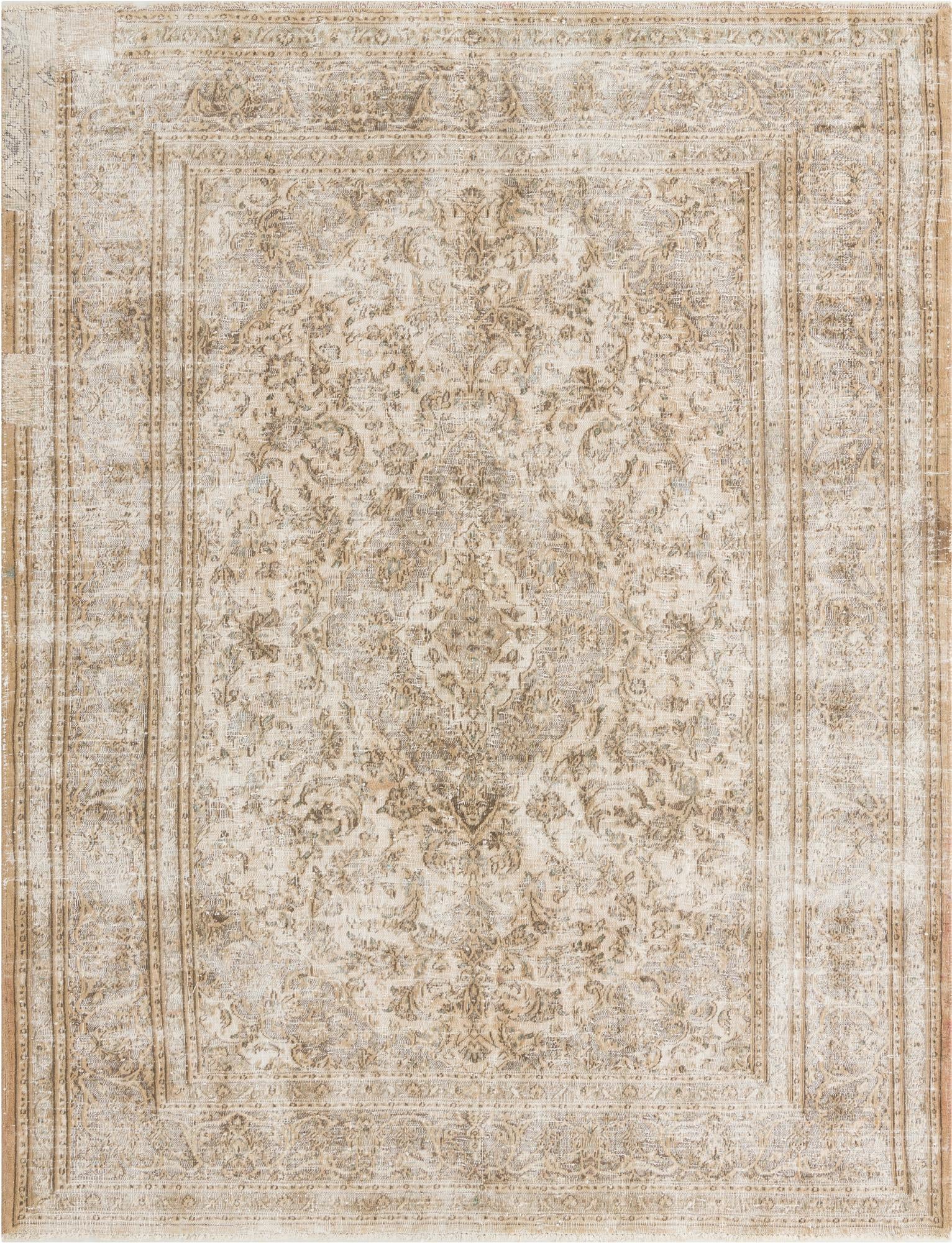 6' 9 x 8' 9 Hand Knotted Ultra Vintage Persian Wool Rug