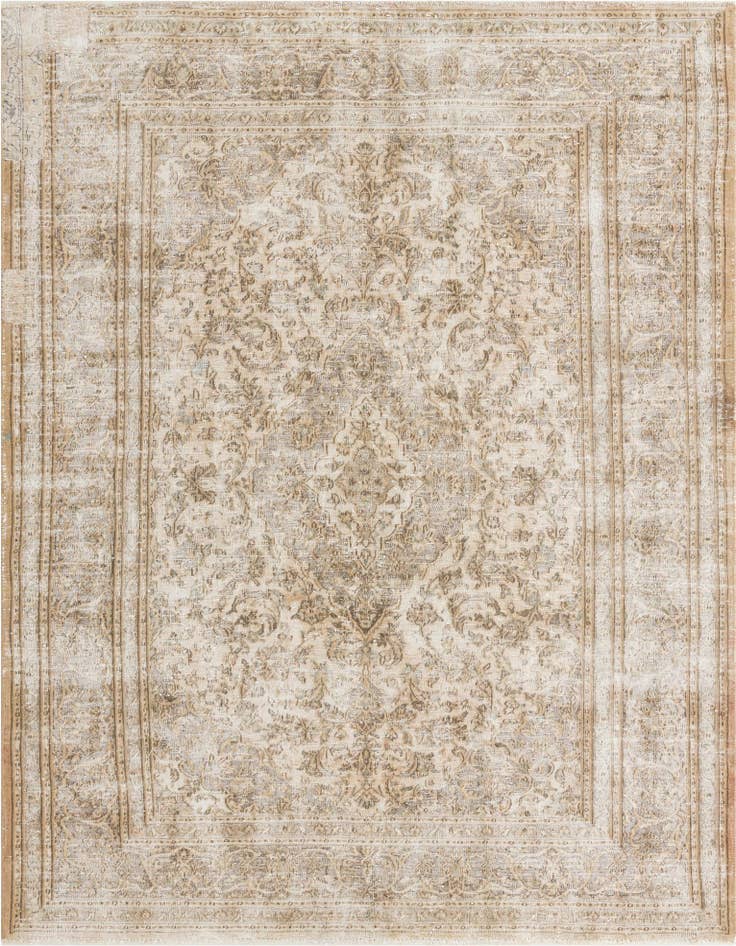 Detail image of 6' 9 x 8' 9 Hand Knotted Ultra Vintage Persian Wool Rug