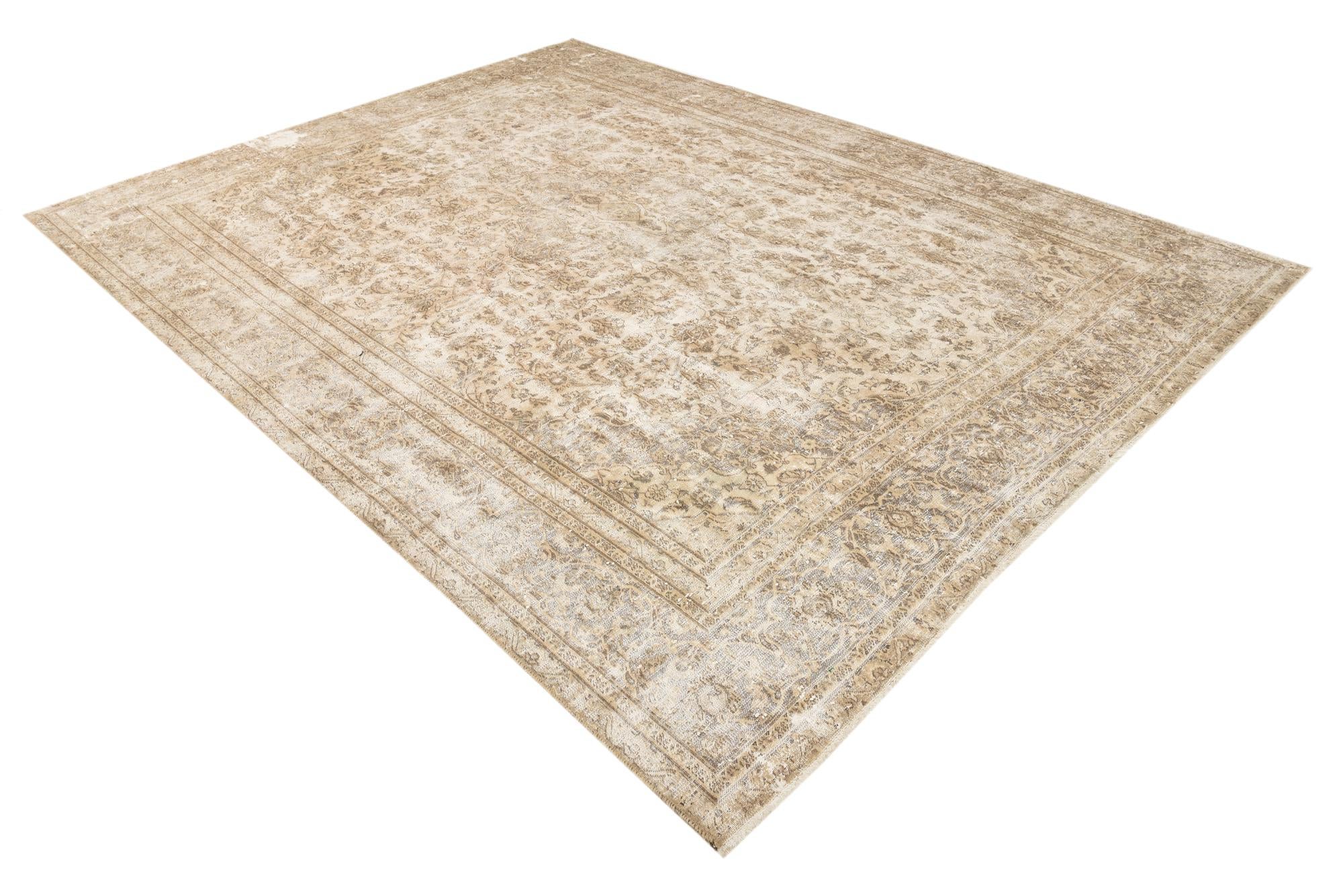 9' 2 x 12' 4 Hand Knotted Ultra Vintage Persian Wool Rug