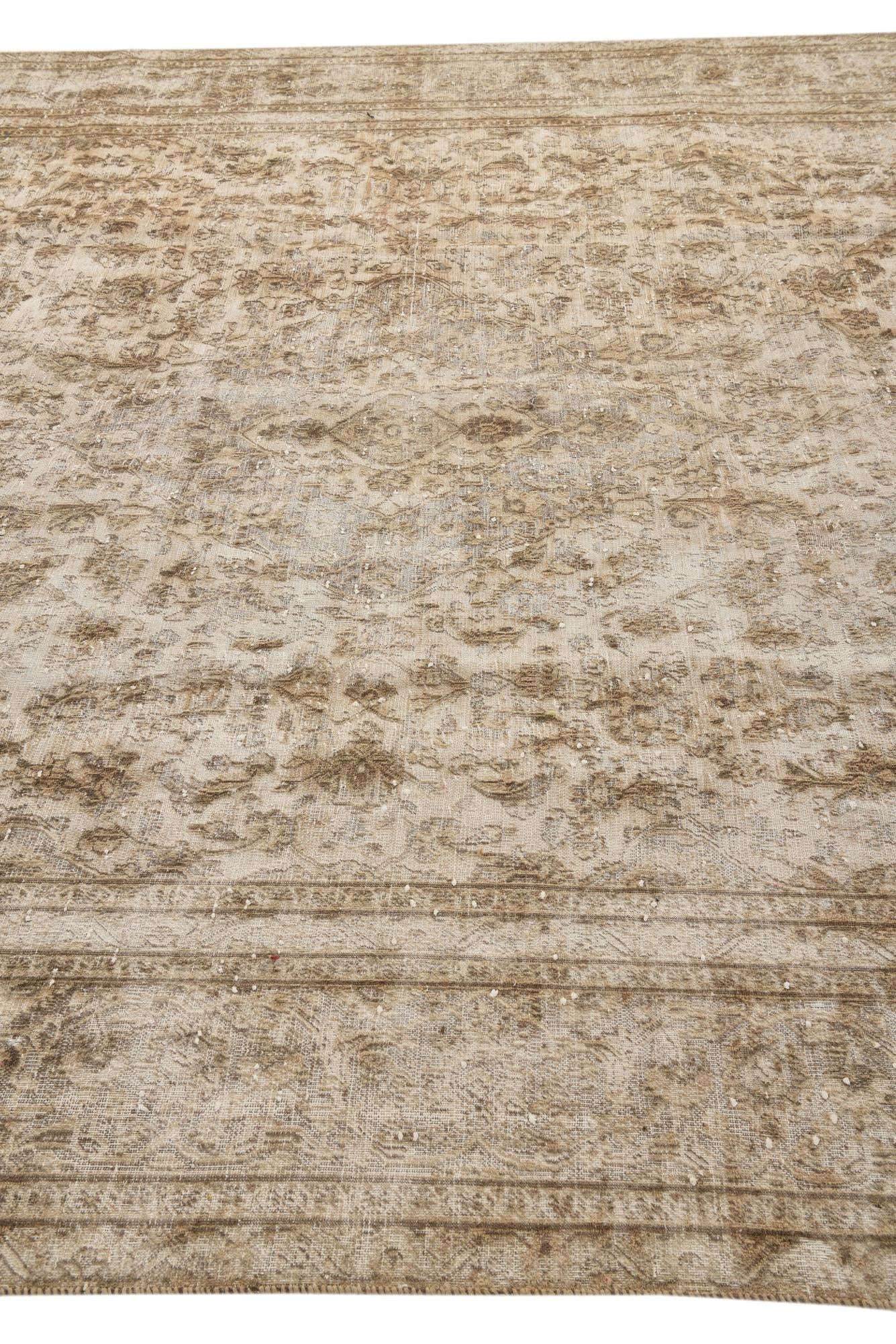 9' 2 x 12' 4 Hand Knotted Ultra Vintage Persian Wool Rug