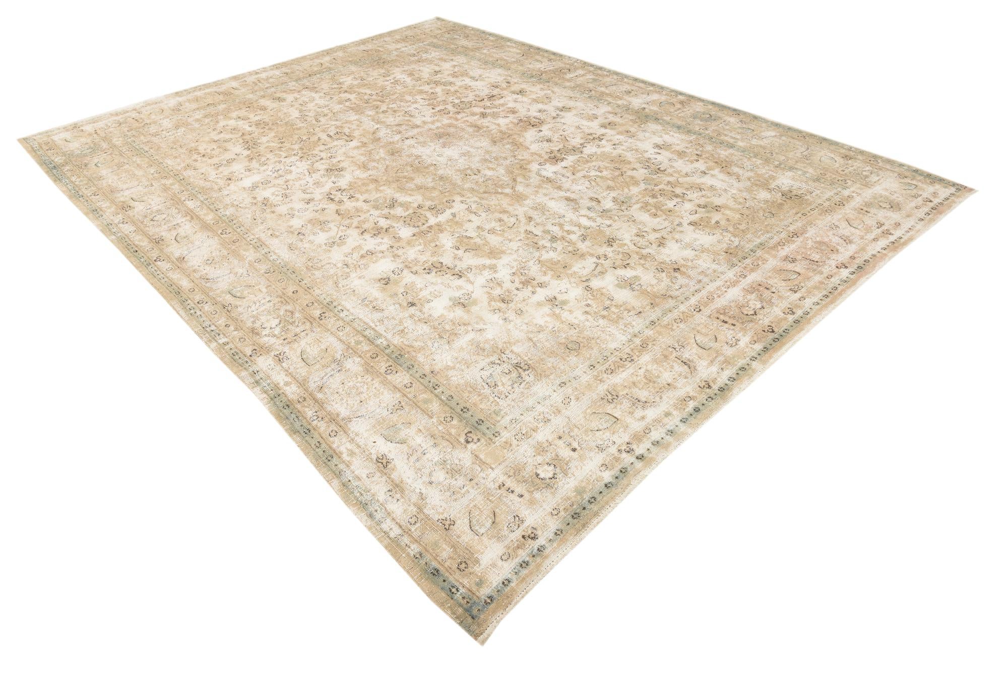 9' 7 x 12' 5 Hand Knotted Ultra Vintage Persian Wool Rug