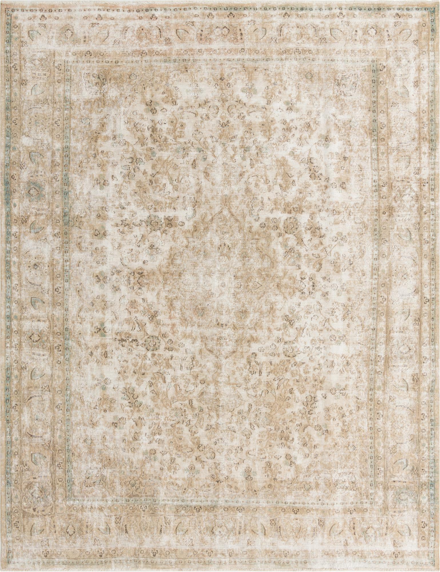 9' 7 x 12' 5 Hand Knotted Ultra Vintage Persian Wool Rug