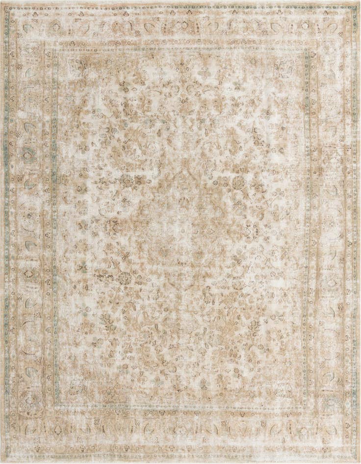Detail image of 9' 7 x 12' 5 Hand Knotted Ultra Vintage Persian Wool Rug