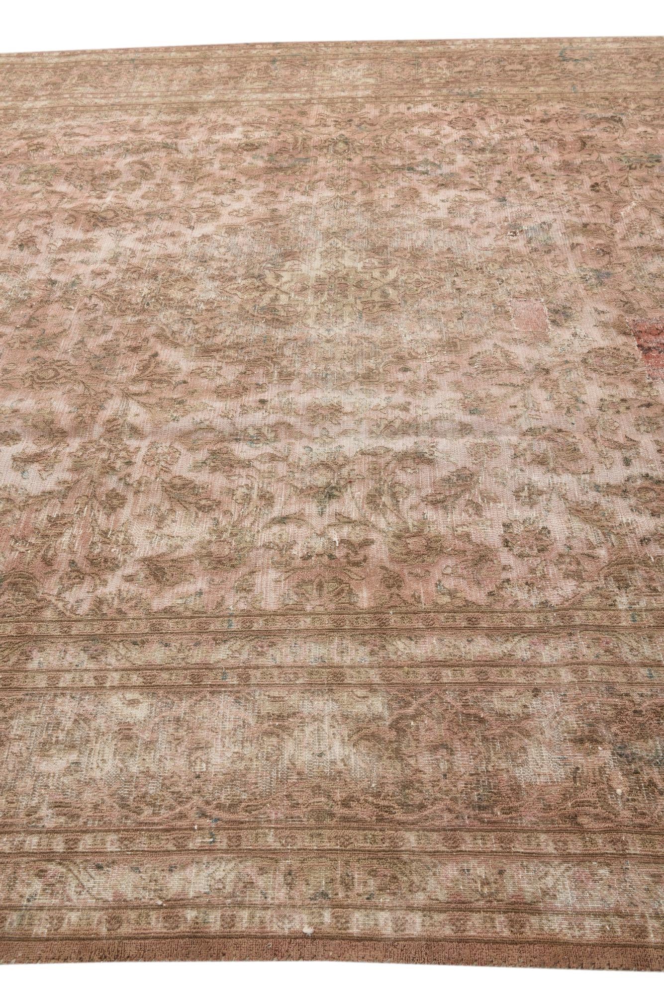 9' 7 x 12' 7 Hand Knotted Ultra Vintage Persian Wool Rug