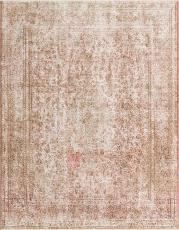 Detail image of 9' 7 x 12' 7 Hand Knotted Ultra Vintage Persian Wool Rug