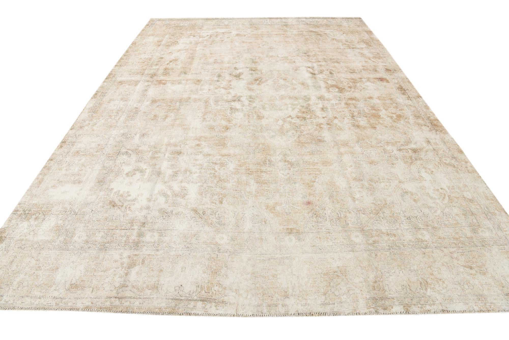 9' 1 x 12' 10 Hand Knotted Ultra Vintage Persian Wool Rug