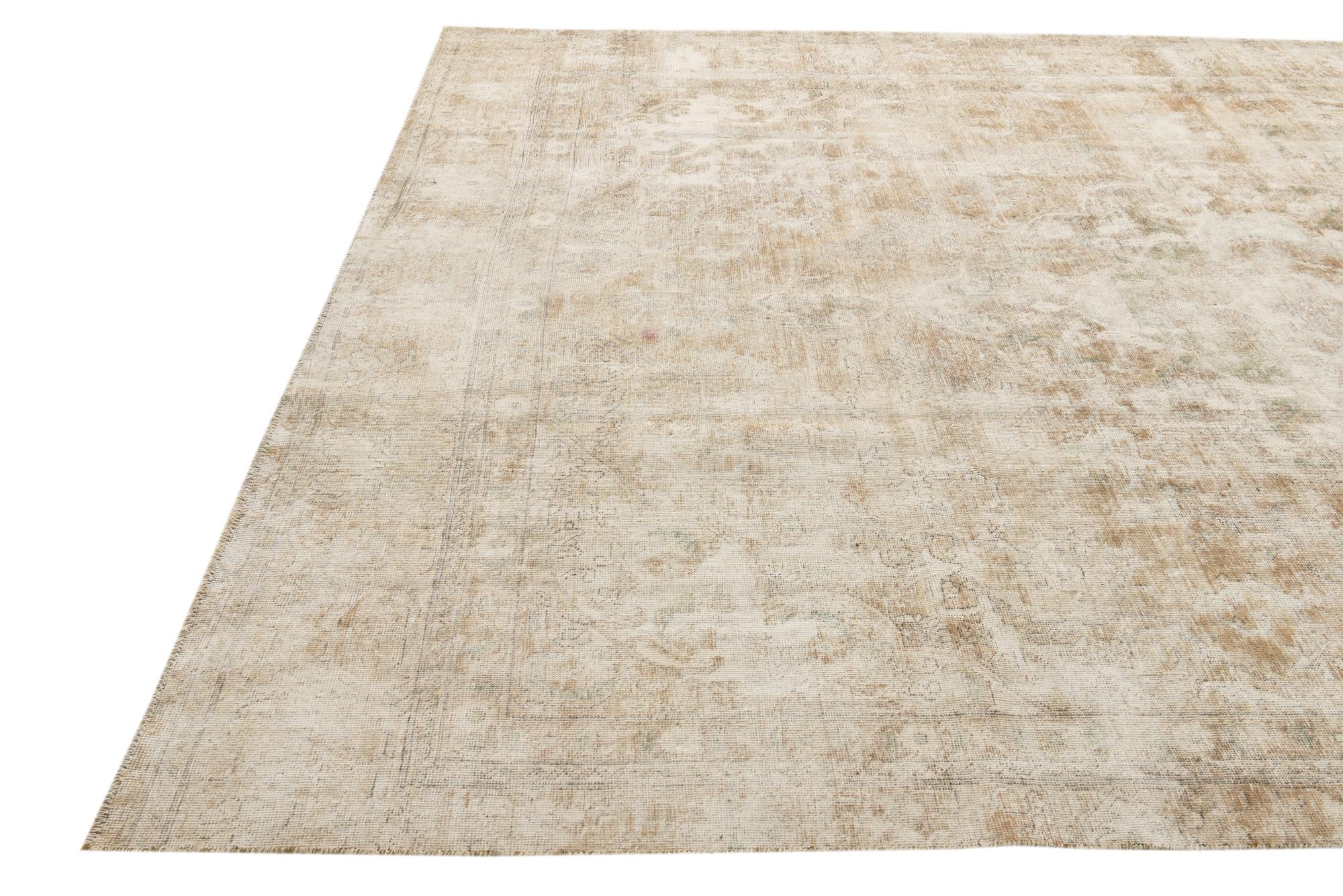 9' 1 x 12' 10 Hand Knotted Ultra Vintage Persian Wool Rug