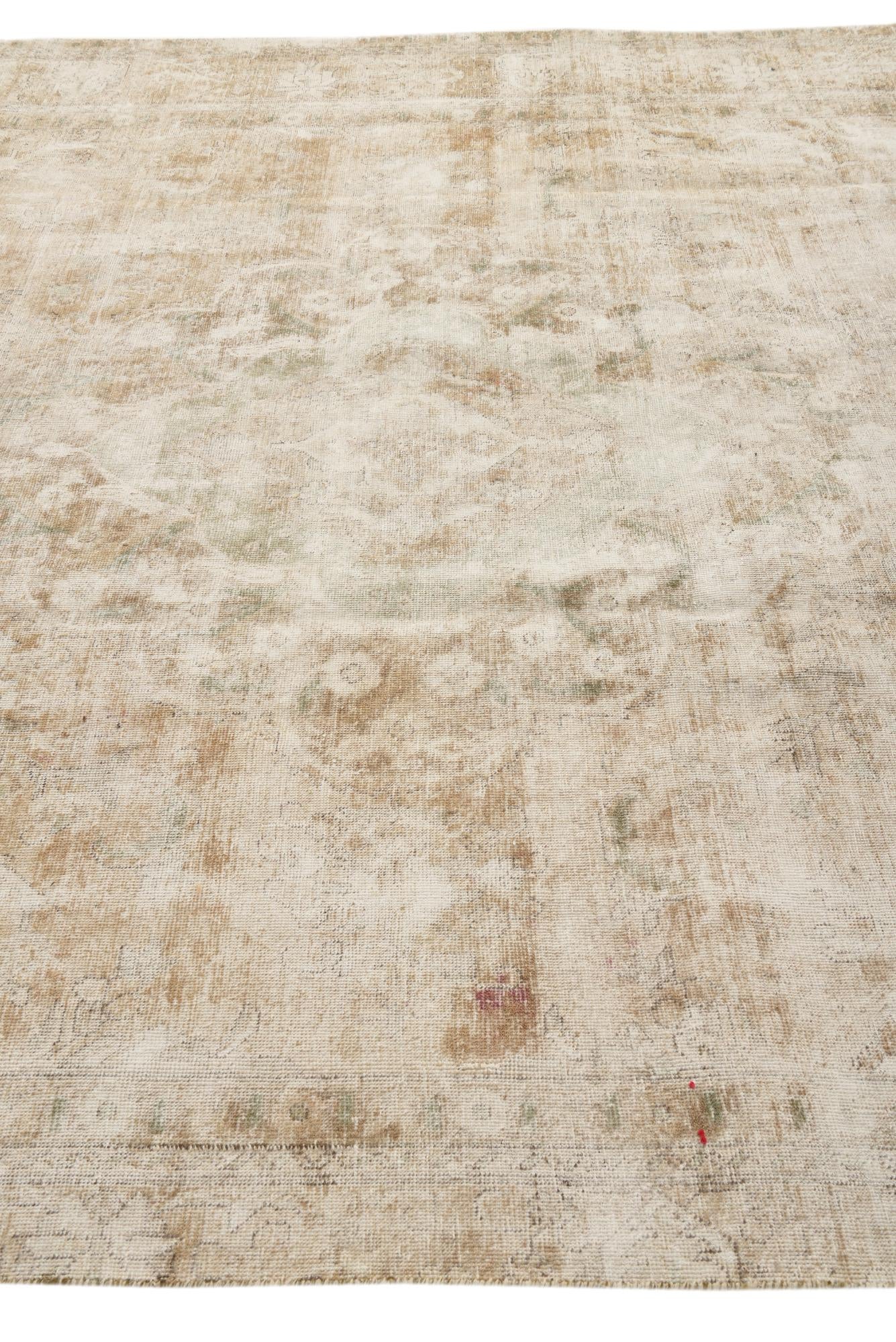 9' 1 x 12' 10 Hand Knotted Ultra Vintage Persian Wool Rug