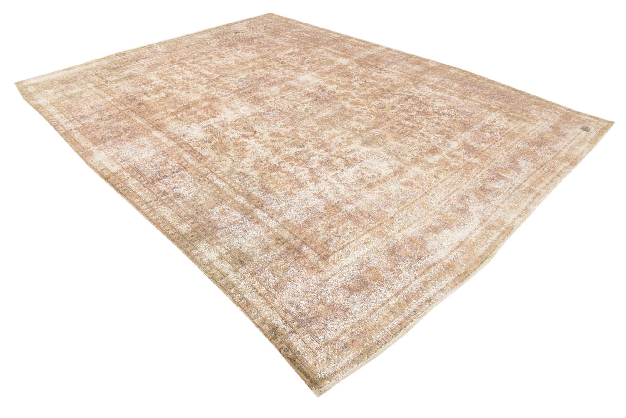 9' 7 x 12' 8 Hand Knotted Ultra Vintage Persian Wool Rug