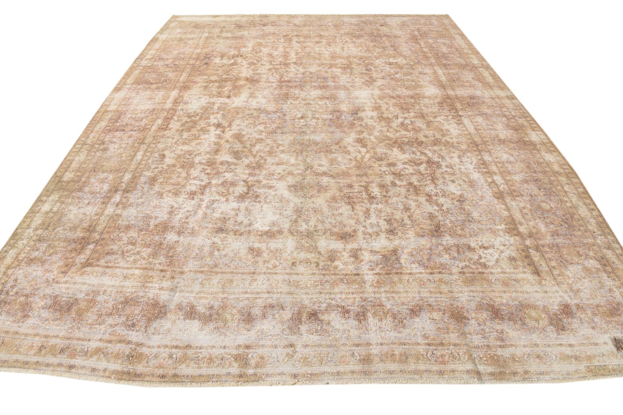 9' 7 x 12' 8 Hand Knotted Ultra Vintage Persian Wool Rug
