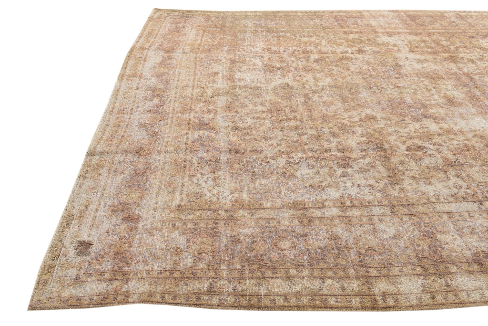 9' 7 x 12' 8 Hand Knotted Ultra Vintage Persian Wool Rug