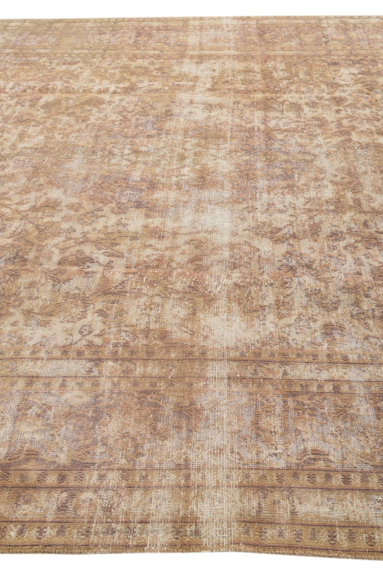 9' 7 x 12' 8 Hand Knotted Ultra Vintage Persian Wool Rug