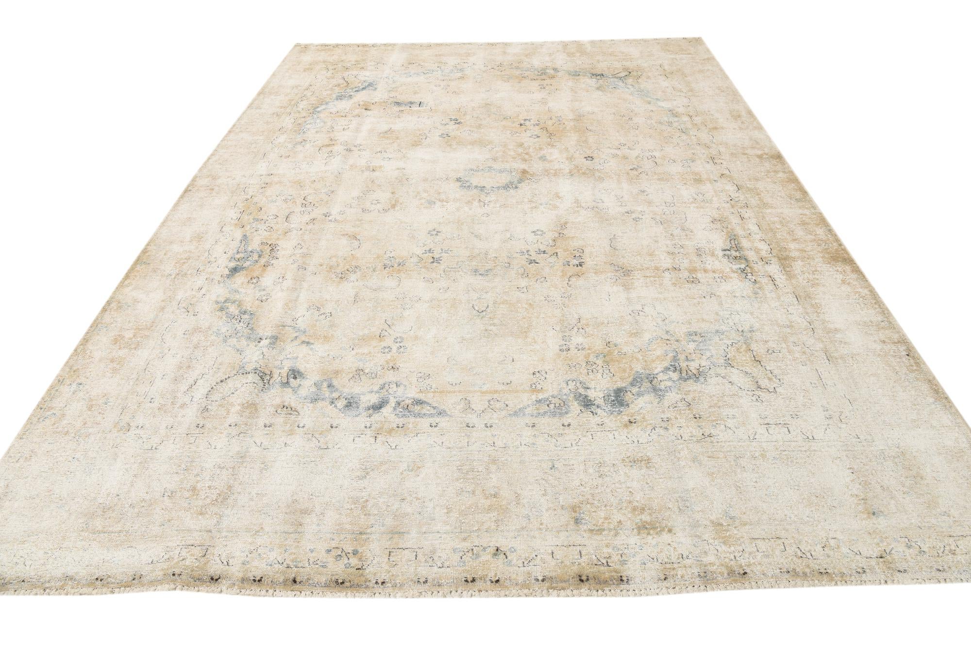 8' 10 x 12' 5 Hand Knotted Ultra Vintage Persian Wool Rug