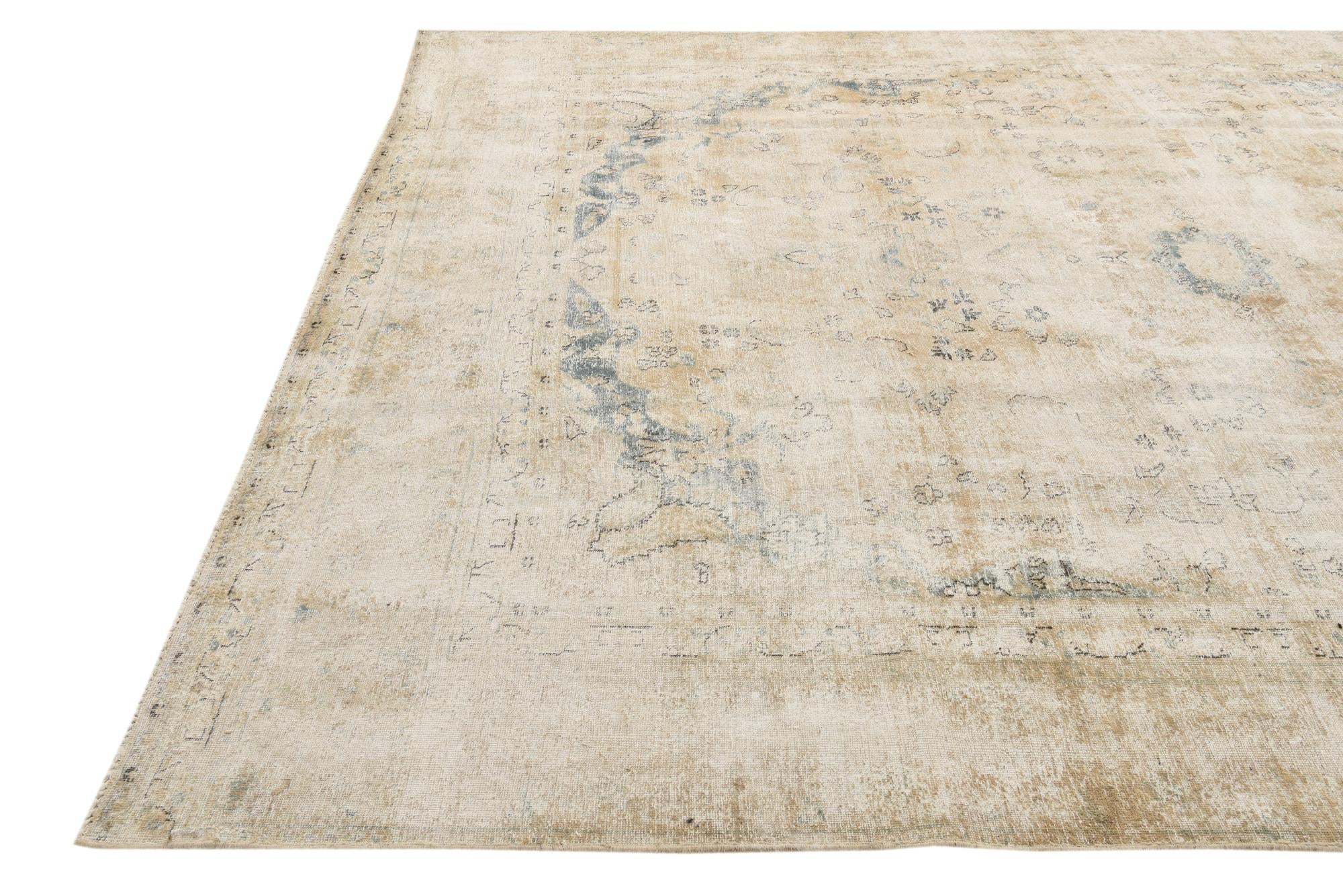 8' 10 x 12' 5 Hand Knotted Ultra Vintage Persian Wool Rug