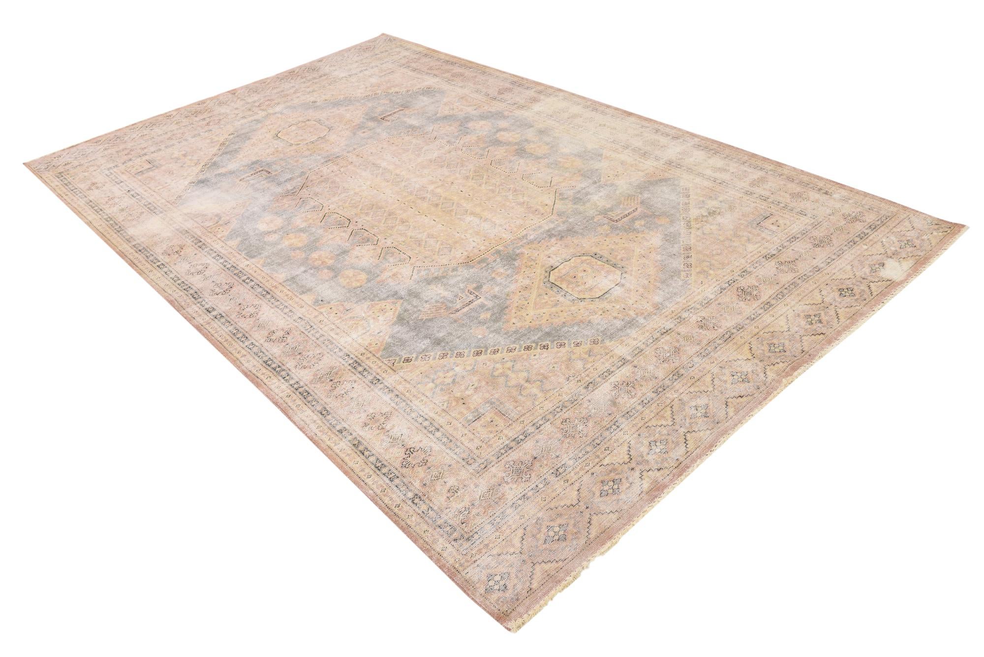 6' 4 x 9' 10 Hand Knotted Ultra Vintage Persian Wool Rug