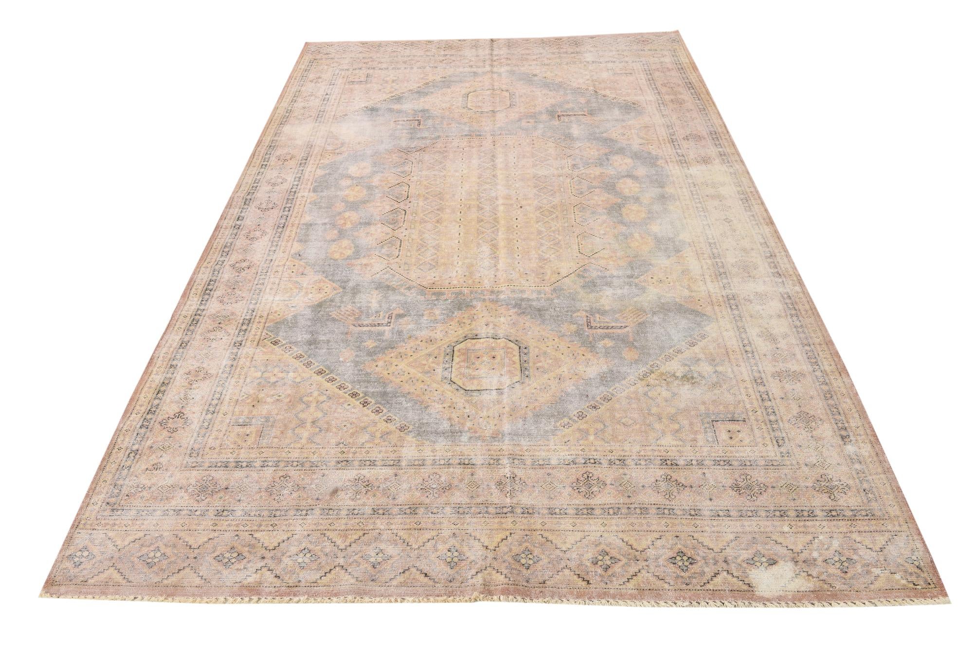 6' 4 x 9' 10 Hand Knotted Ultra Vintage Persian Wool Rug