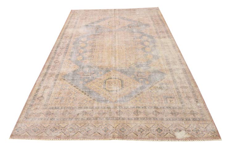 Detail image of 6' 4 x 9' 10 Hand Knotted Ultra Vintage Persian Wool Rug