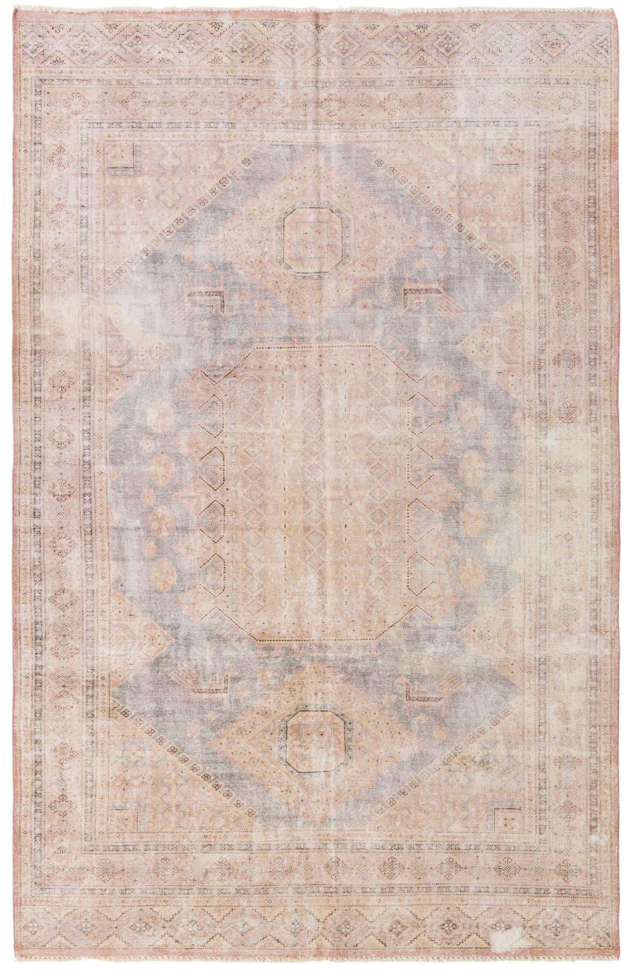 6' 4 x 9' 10 Hand Knotted Ultra Vintage Persian Wool Rug