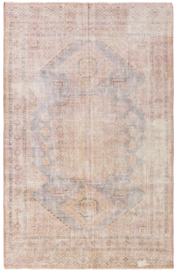 Detail image of 6' 4 x 9' 10 Hand Knotted Ultra Vintage Persian Wool Rug