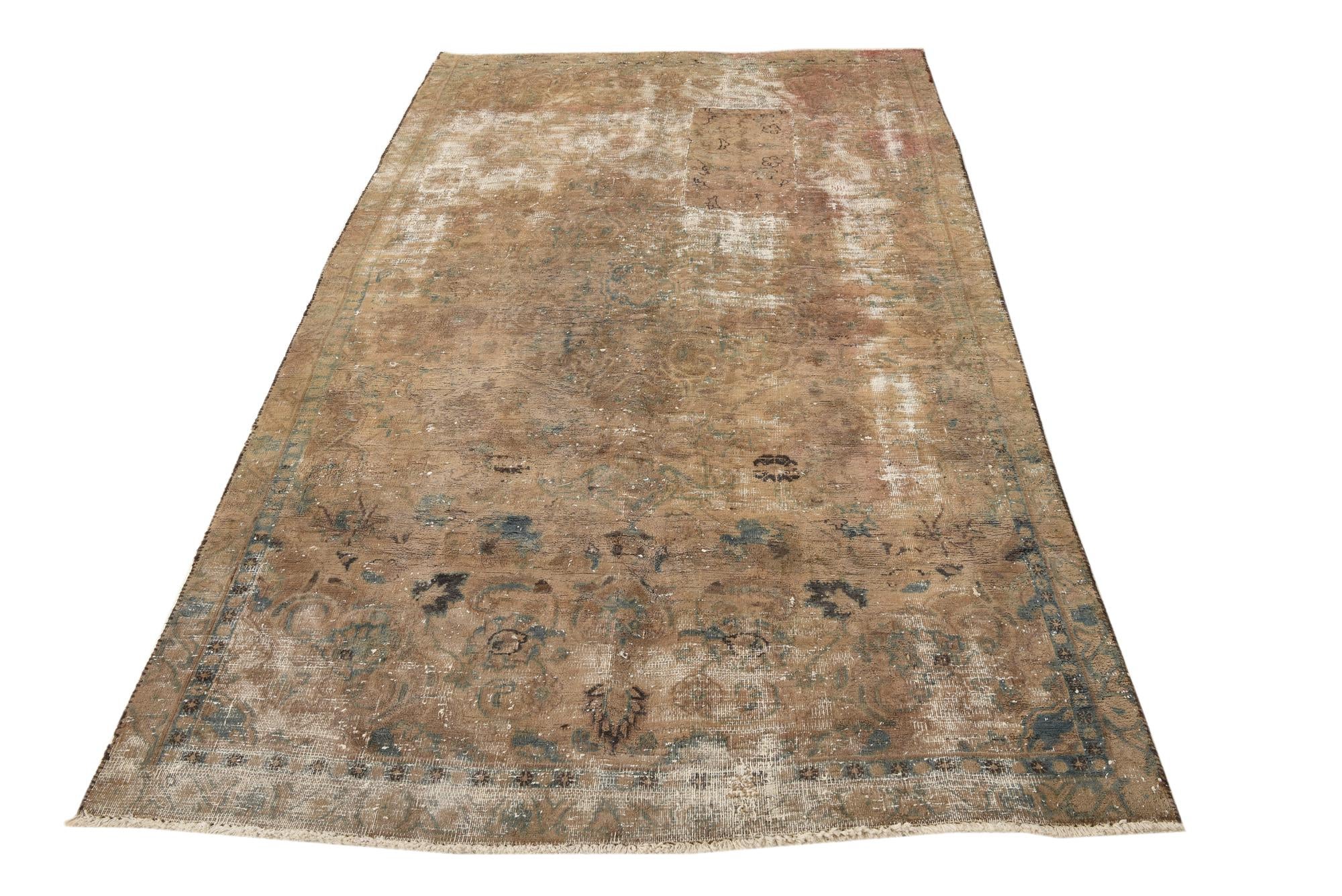 4' 5 x 7' 7 Hand Knotted Ultra Vintage Persian Wool Rug