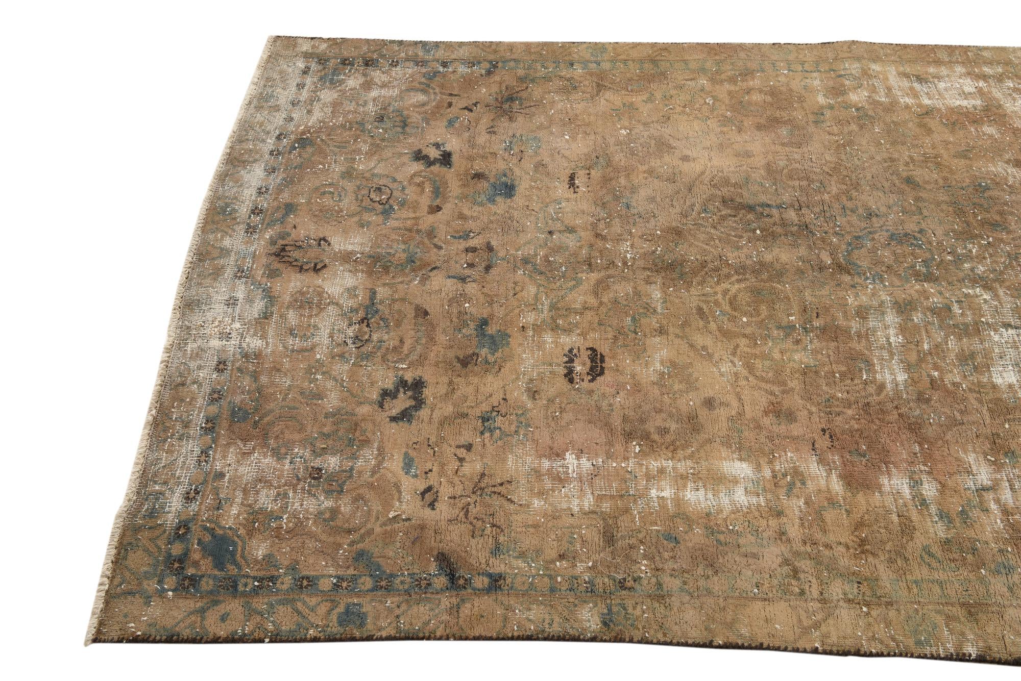 4' 5 x 7' 7 Hand Knotted Ultra Vintage Persian Wool Rug
