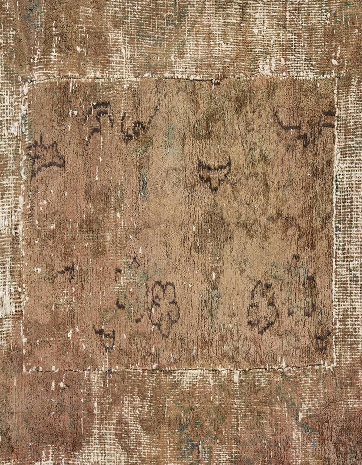 Detail image of 4' 5 x 7' 7  Hand Knotted Ultra Vintage Persian Wool Rug