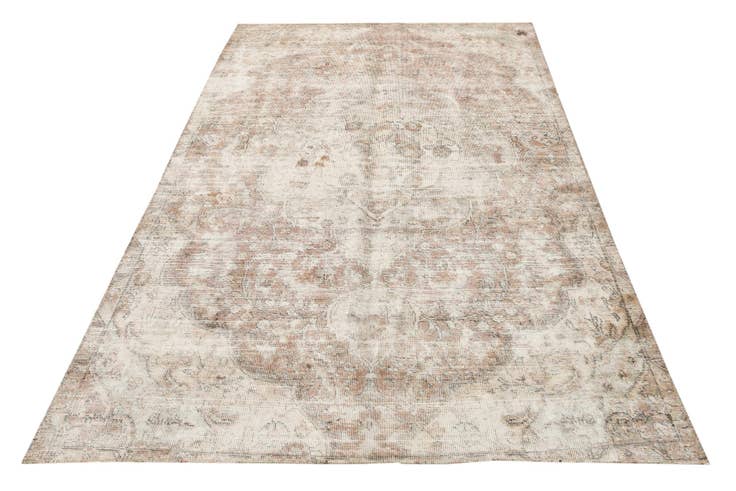 Detail image of 4' 10 x 8' Hand Knotted Ultra Vintage Persian Wool Rug