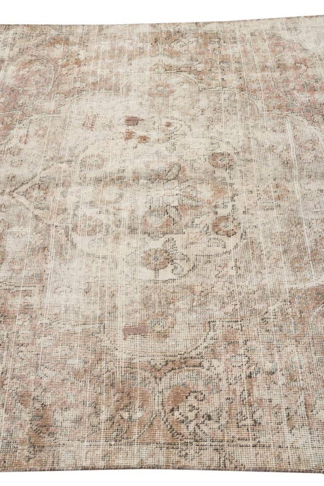 Detail image of 4' 10 x 8' Hand Knotted Ultra Vintage Persian Wool Rug