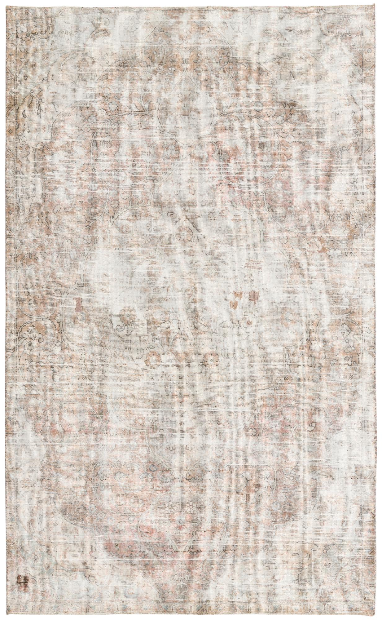 4' 10 x 8' Hand Knotted Ultra Vintage Persian Wool Rug