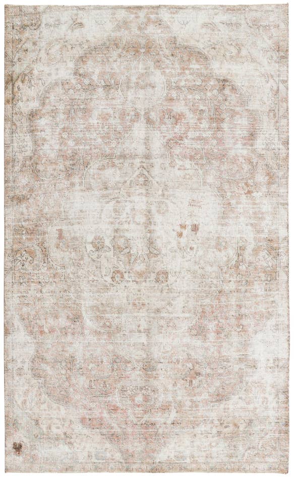 Detail image of 4' 10 x 8' Hand Knotted Ultra Vintage Persian Wool Rug
