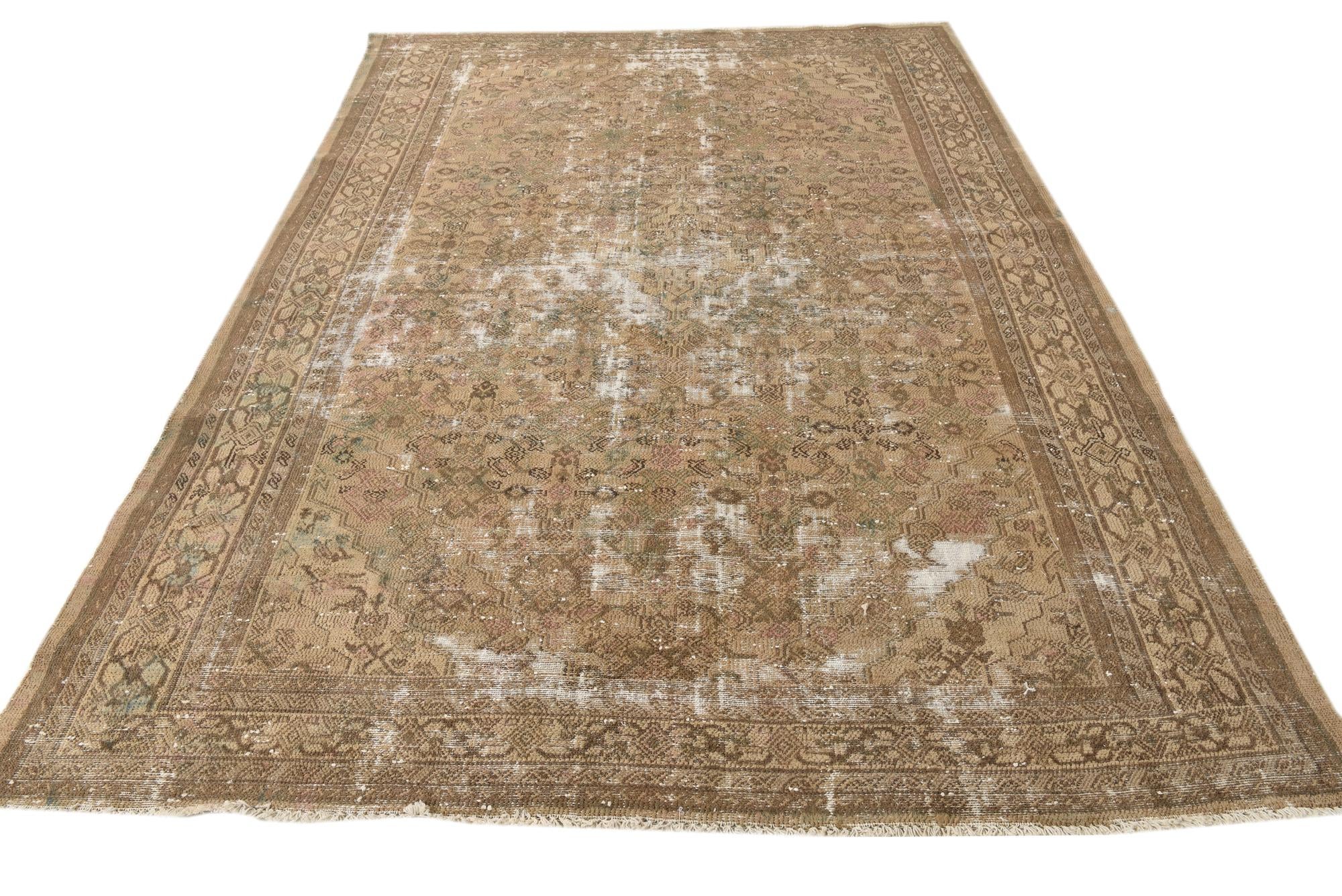 6' 10 x 9' 7 Hand Knotted Ultra Vintage Persian Wool Rug