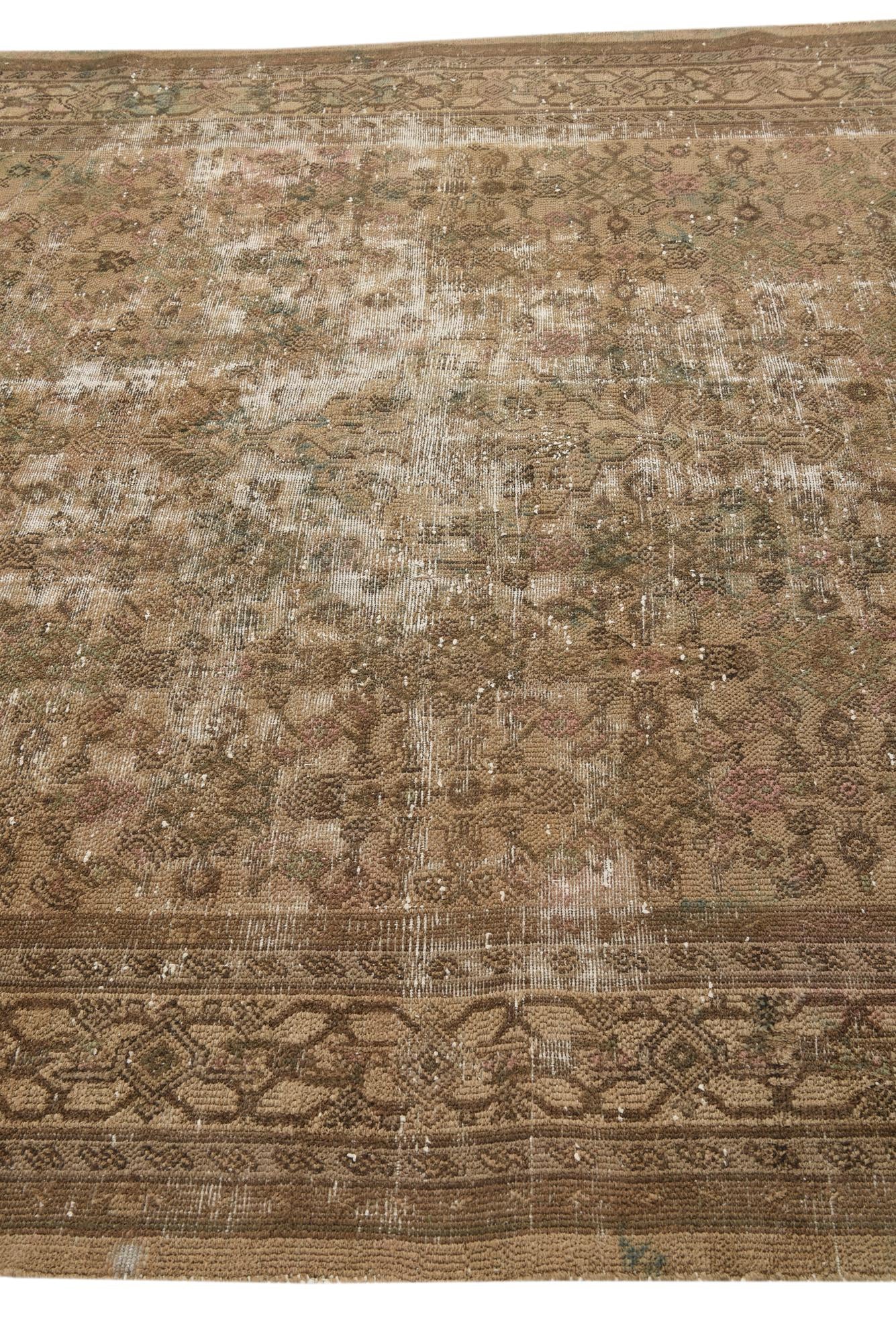 6' 10 x 9' 7 Hand Knotted Ultra Vintage Persian Wool Rug