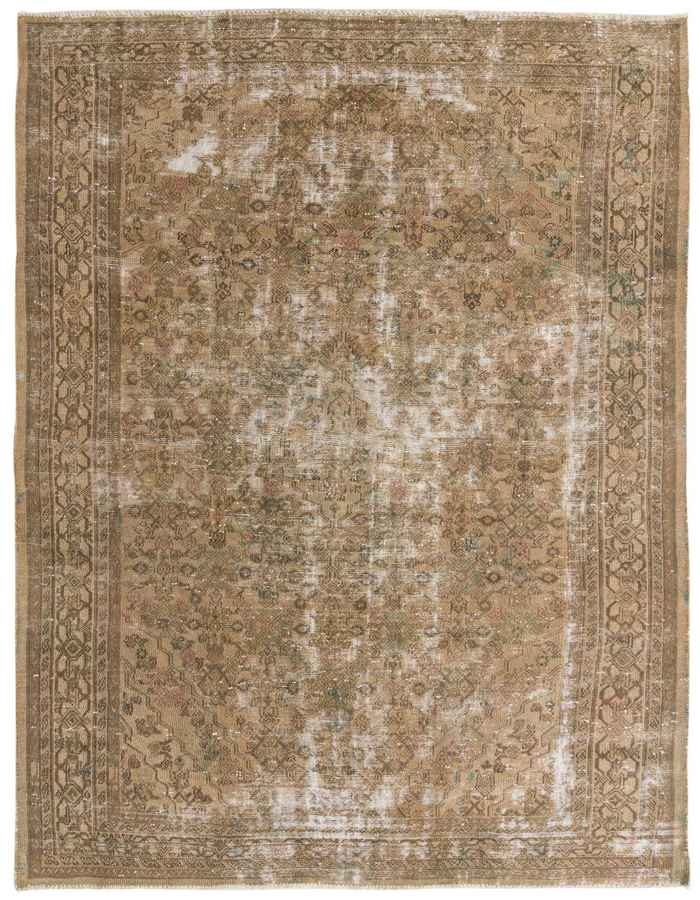Primary image 6' 10 x 9' 7  Hand Knotted Ultra Vintage Persian Wool Rug