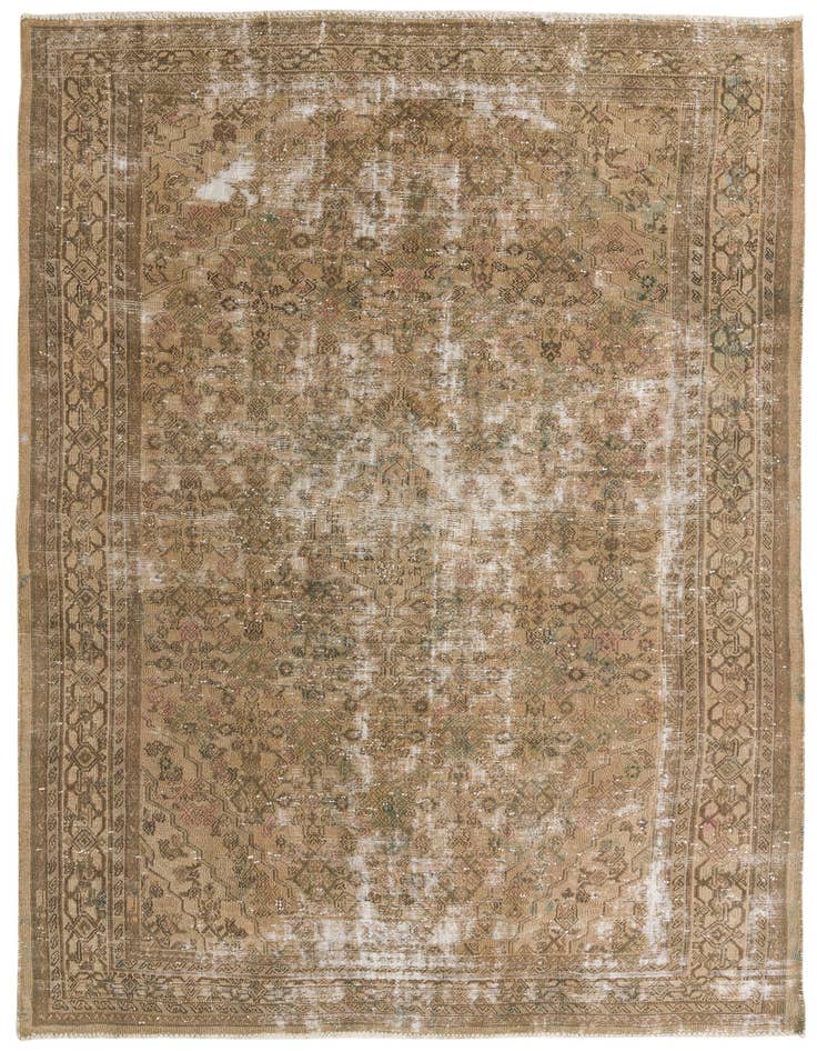 Detail image of 6' 10 x 9' 7 Hand Knotted Ultra Vintage Persian Wool Rug