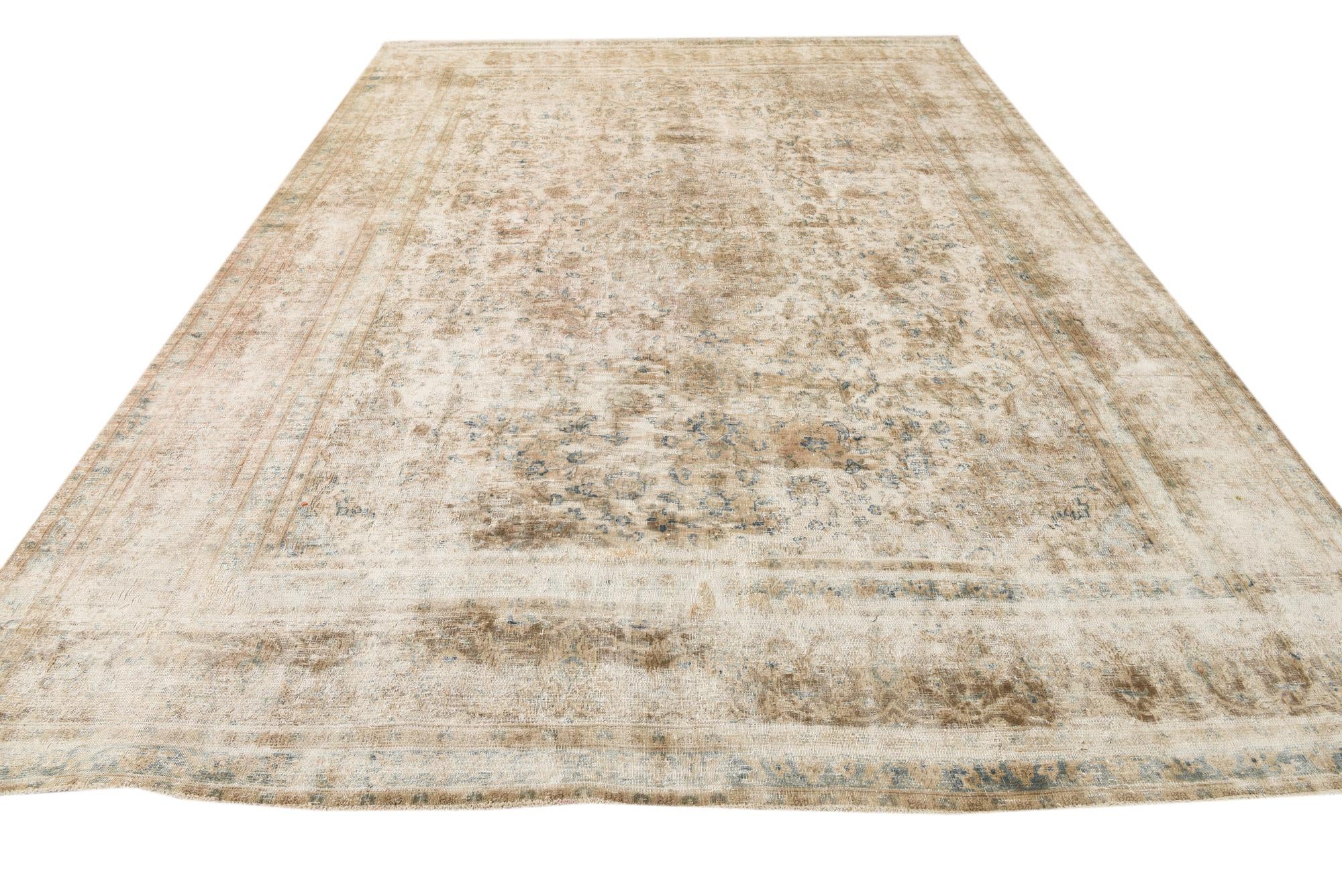 9' 4 x 12' 6 Hand Knotted Ultra Vintage Persian Wool Rug