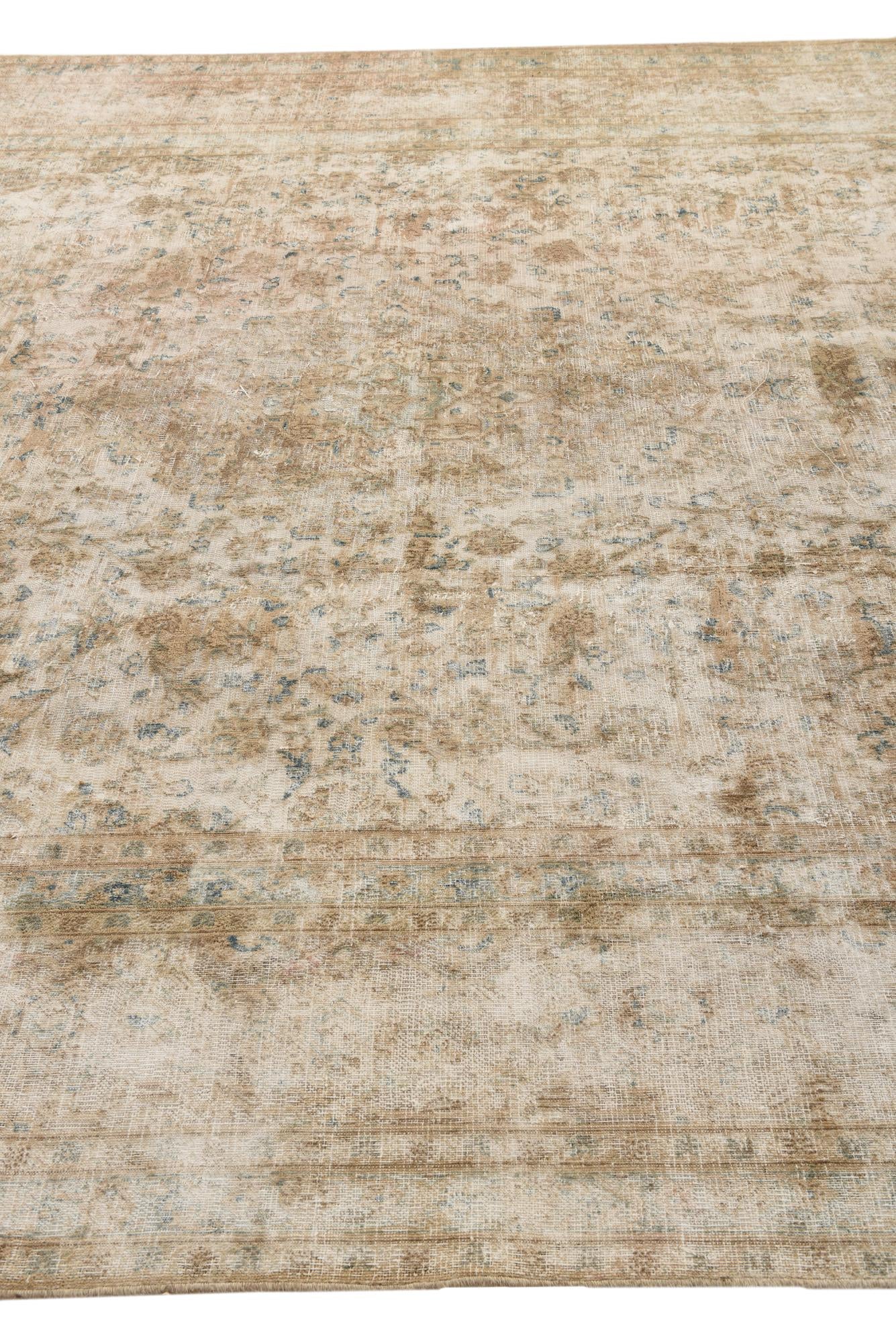 9' 4 x 12' 6 Hand Knotted Ultra Vintage Persian Wool Rug