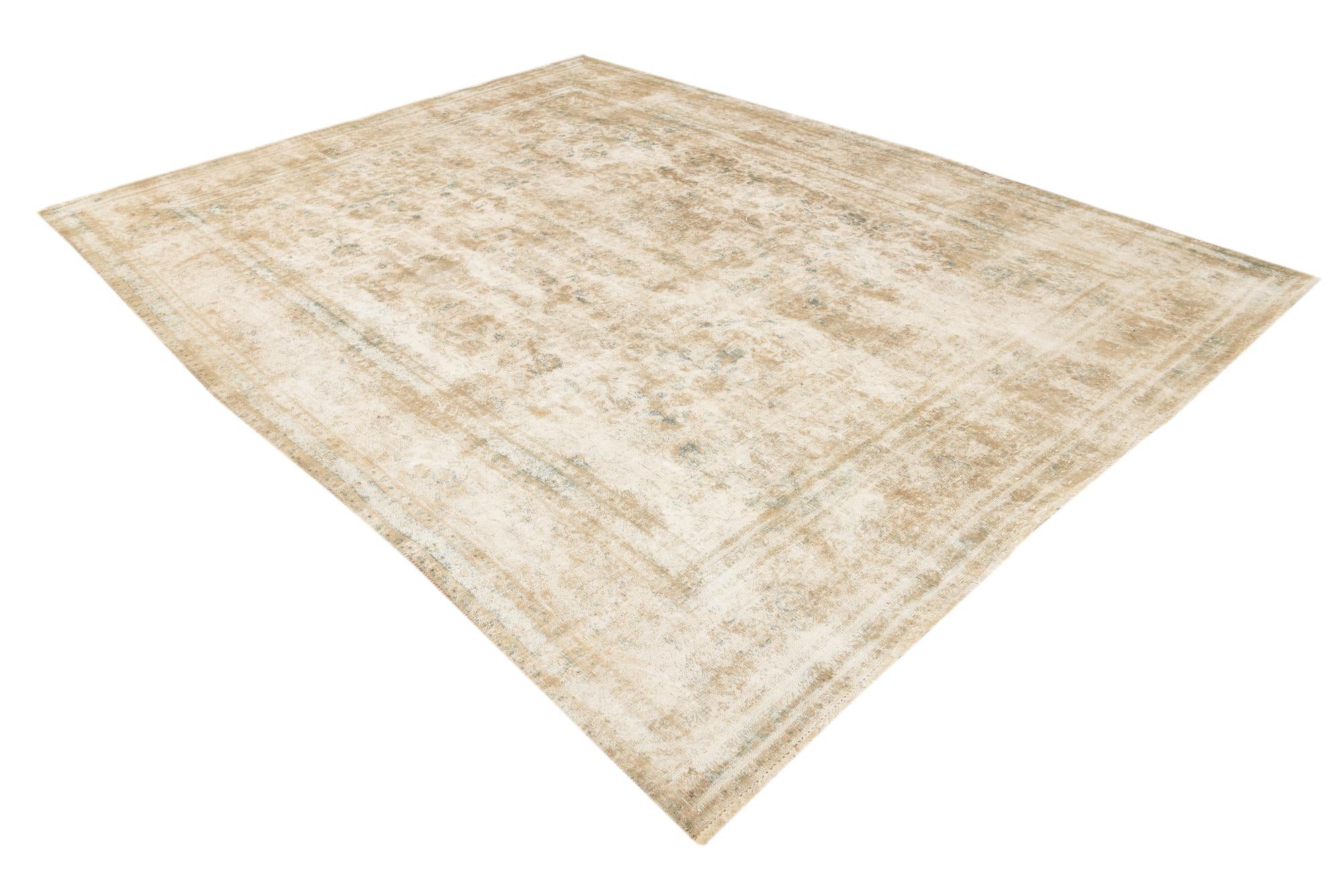 9' 7 x 12' 6 Hand Knotted Ultra Vintage Persian Wool Rug