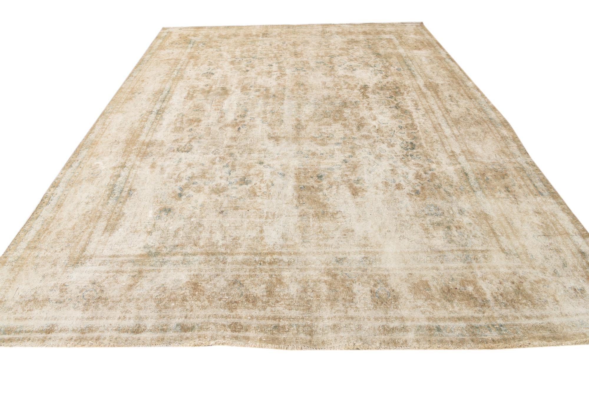 9' 7 x 12' 6 Hand Knotted Ultra Vintage Persian Wool Rug
