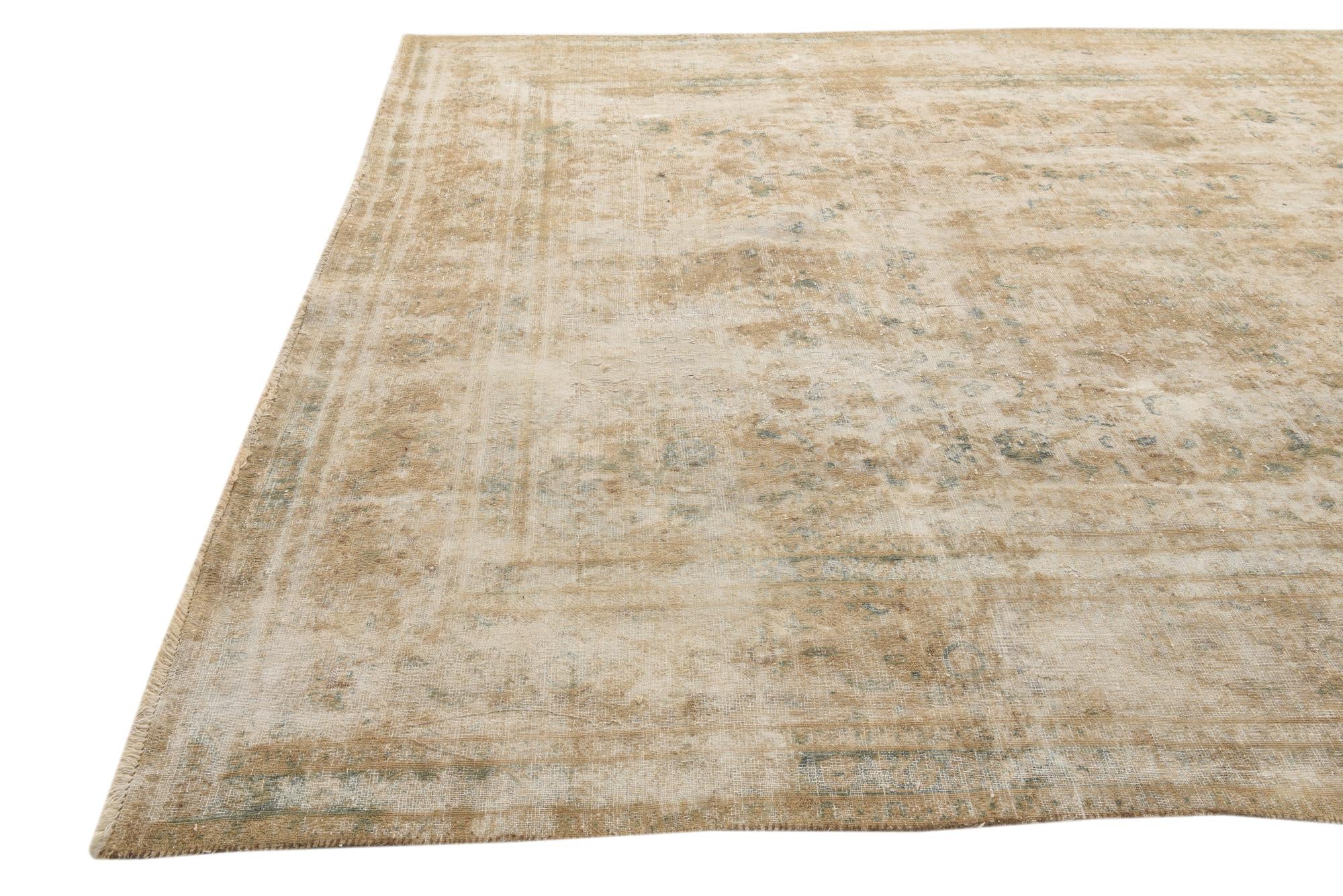 9' 7 x 12' 6 Hand Knotted Ultra Vintage Persian Wool Rug